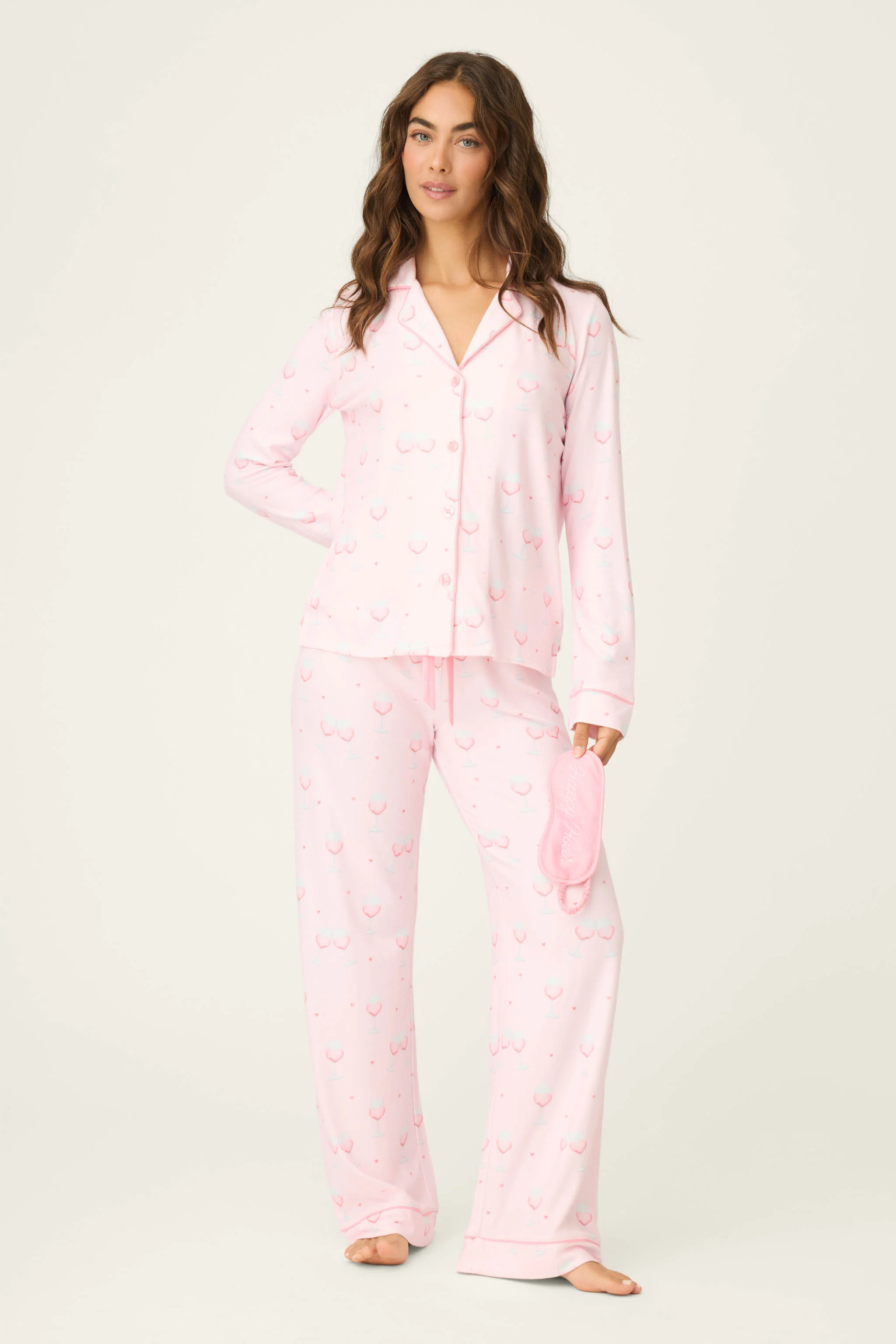 Happy Hour Wine Glass Print 3-Piece PJ Set - Image 6