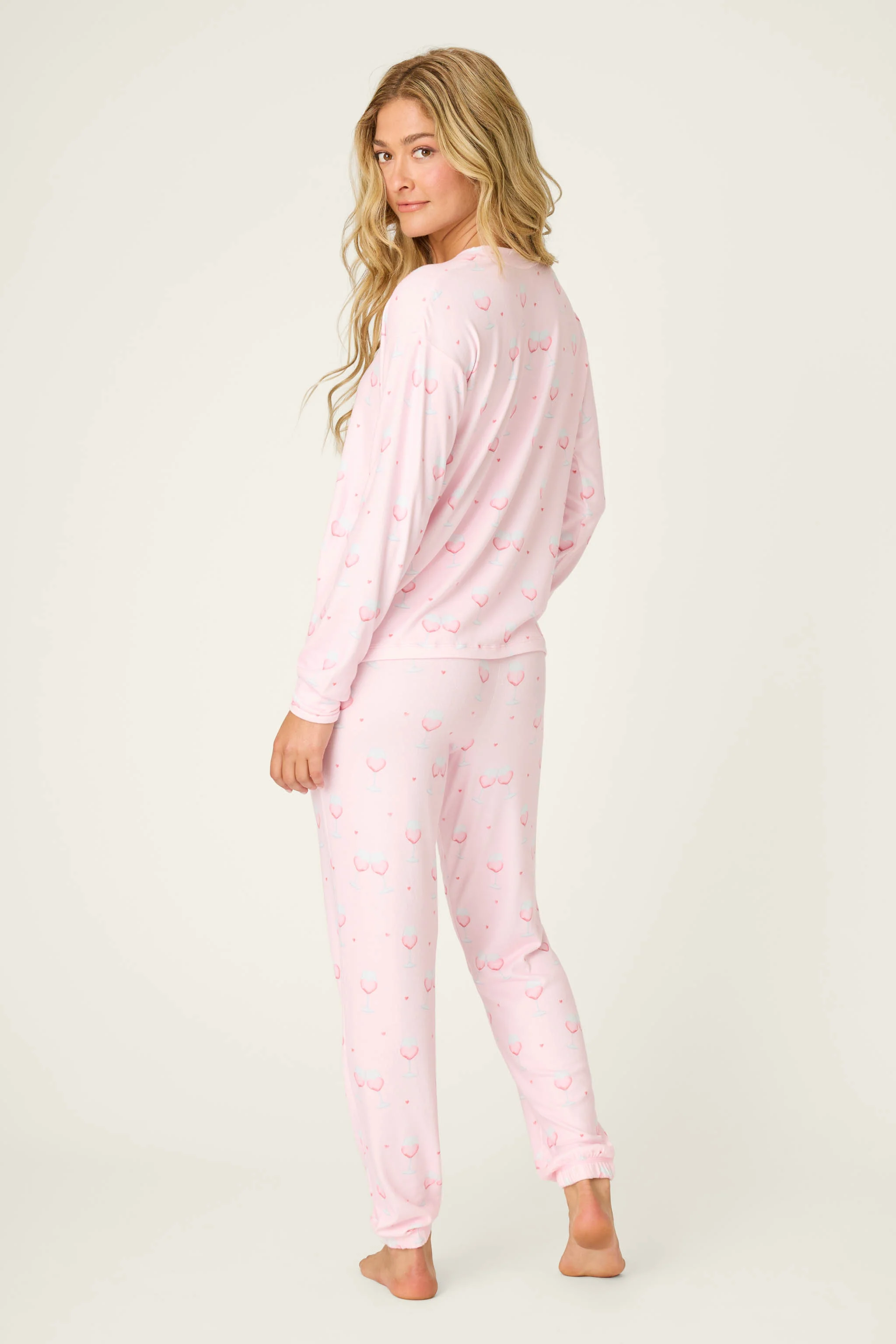 Happy Hour Wine Glass Print PJ Set - Image 4