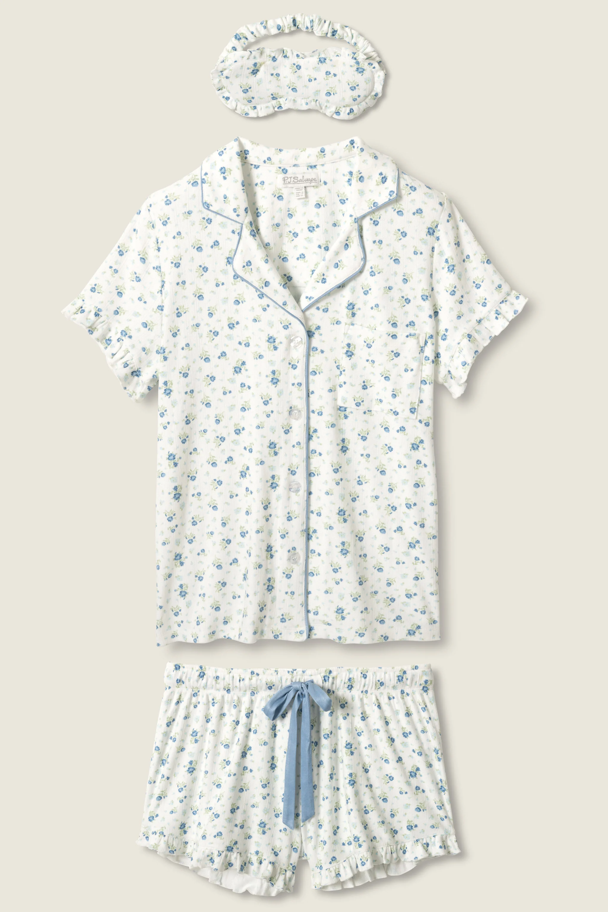 More Amour Ditsy Floral 3-Piece Pointelle PJ Set - Image 7