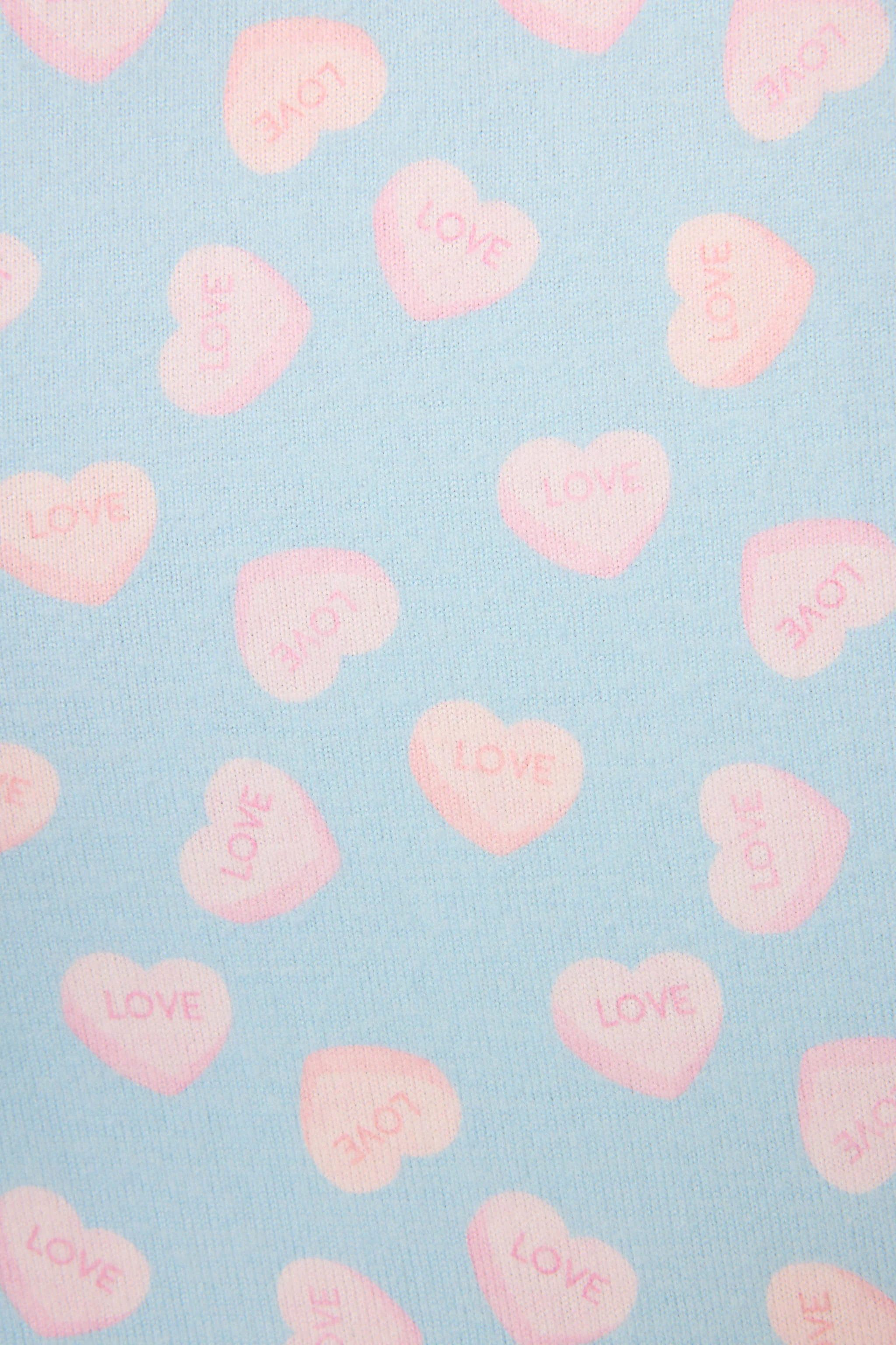 Sweetheart Love Hearts Print Peachy PJ Set - Image 2