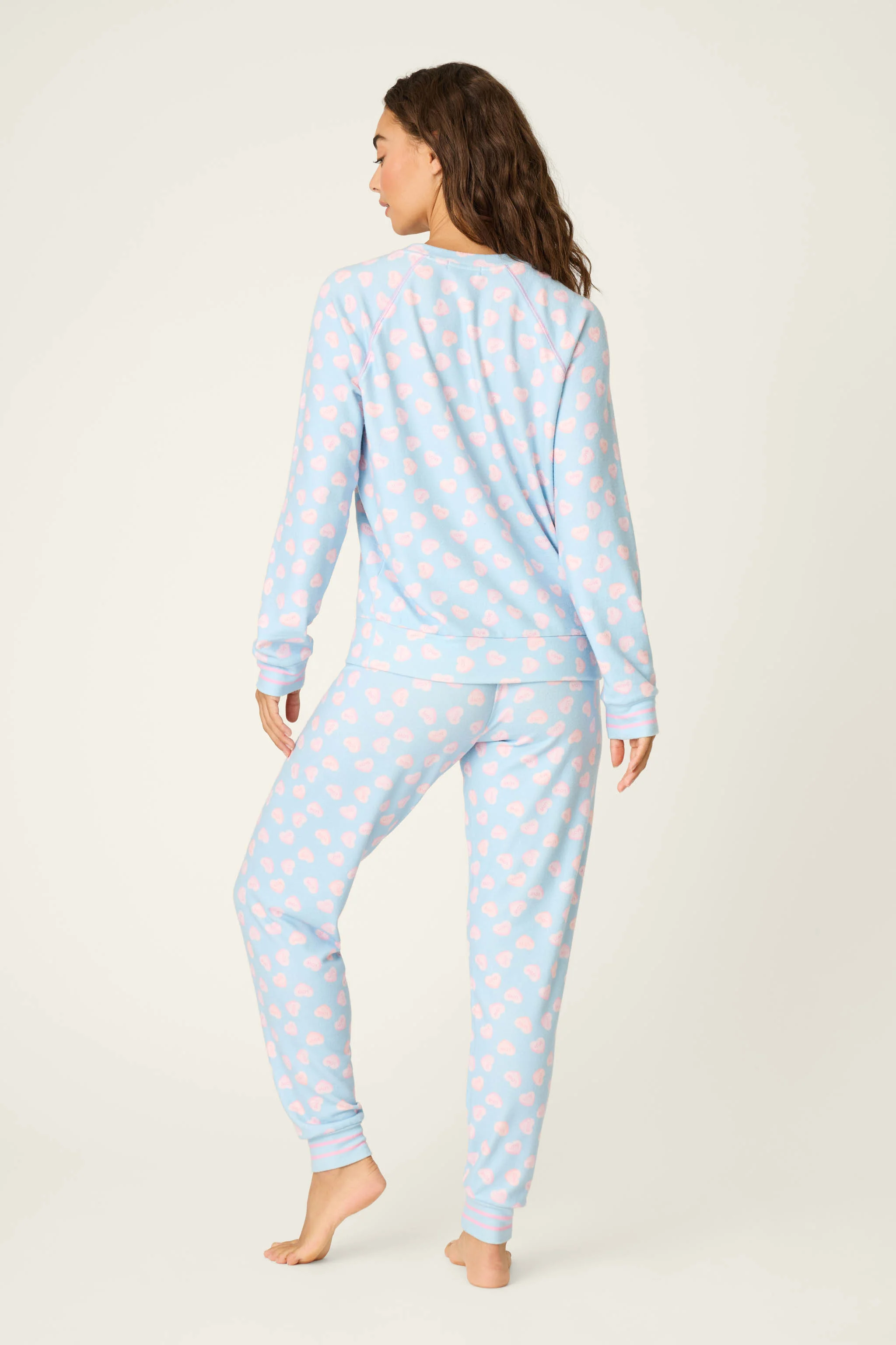 Sweetheart Love Hearts Print Peachy PJ Set - Image 4