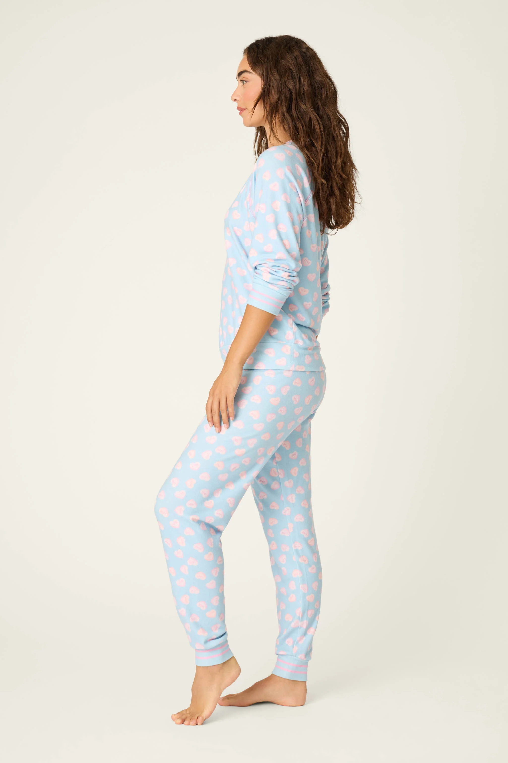 Sweetheart Love Hearts Print Peachy PJ Set - Image 5