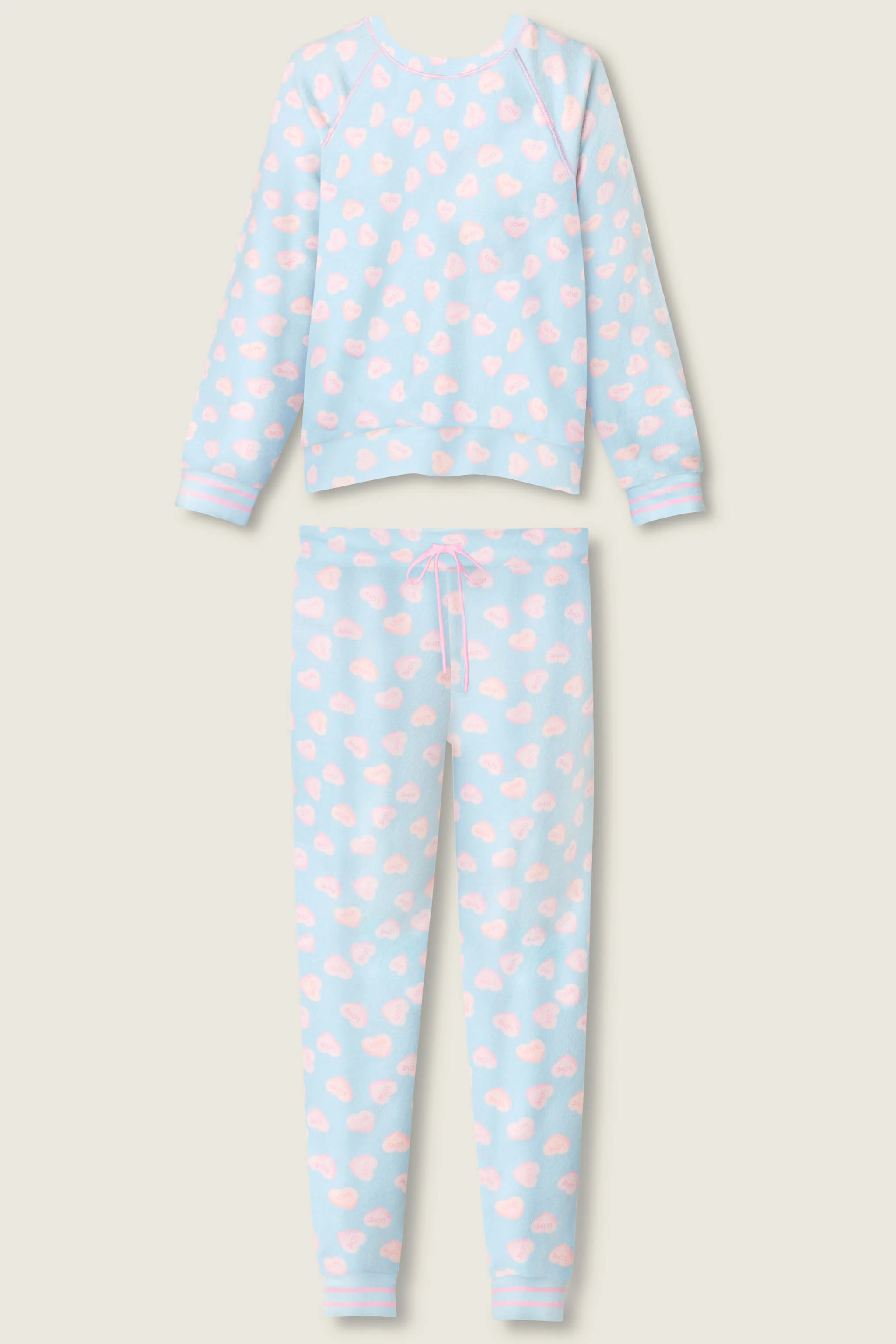 Sweetheart Love Hearts Print Peachy PJ Set - Image 8