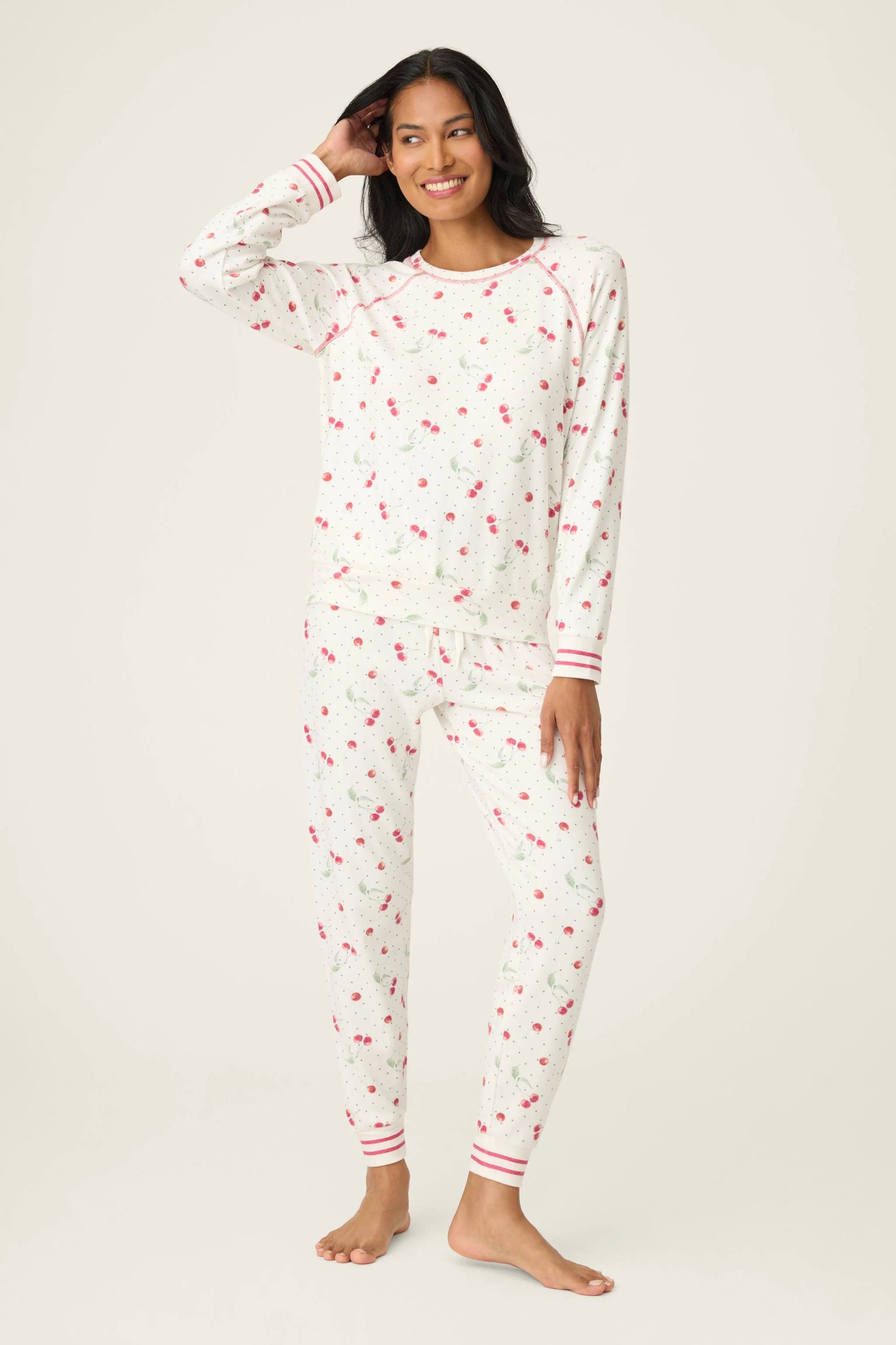 Cherry Print Peachy PJ Set - Image 3