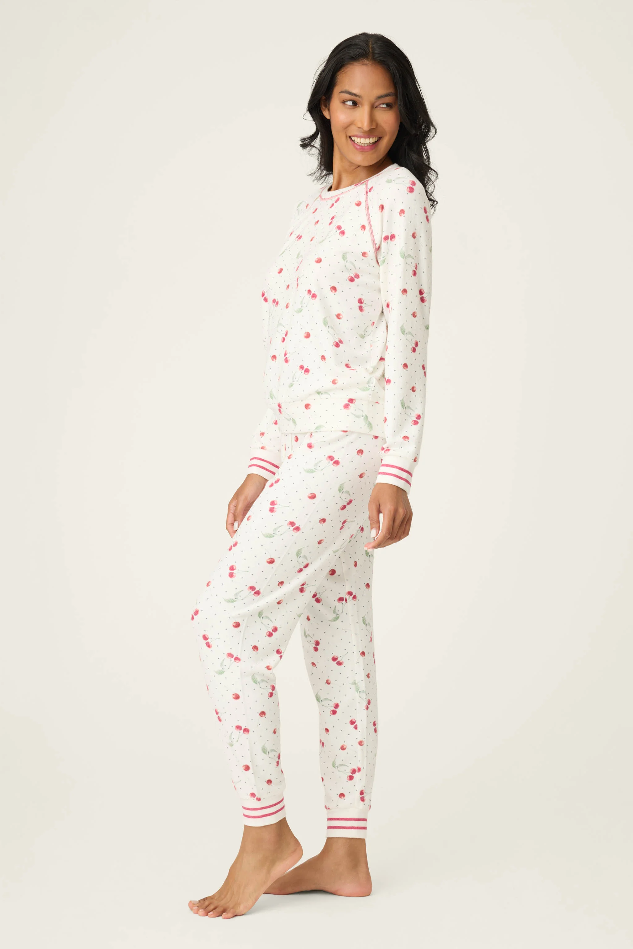 Cherry Print Peachy PJ Set - Image 5