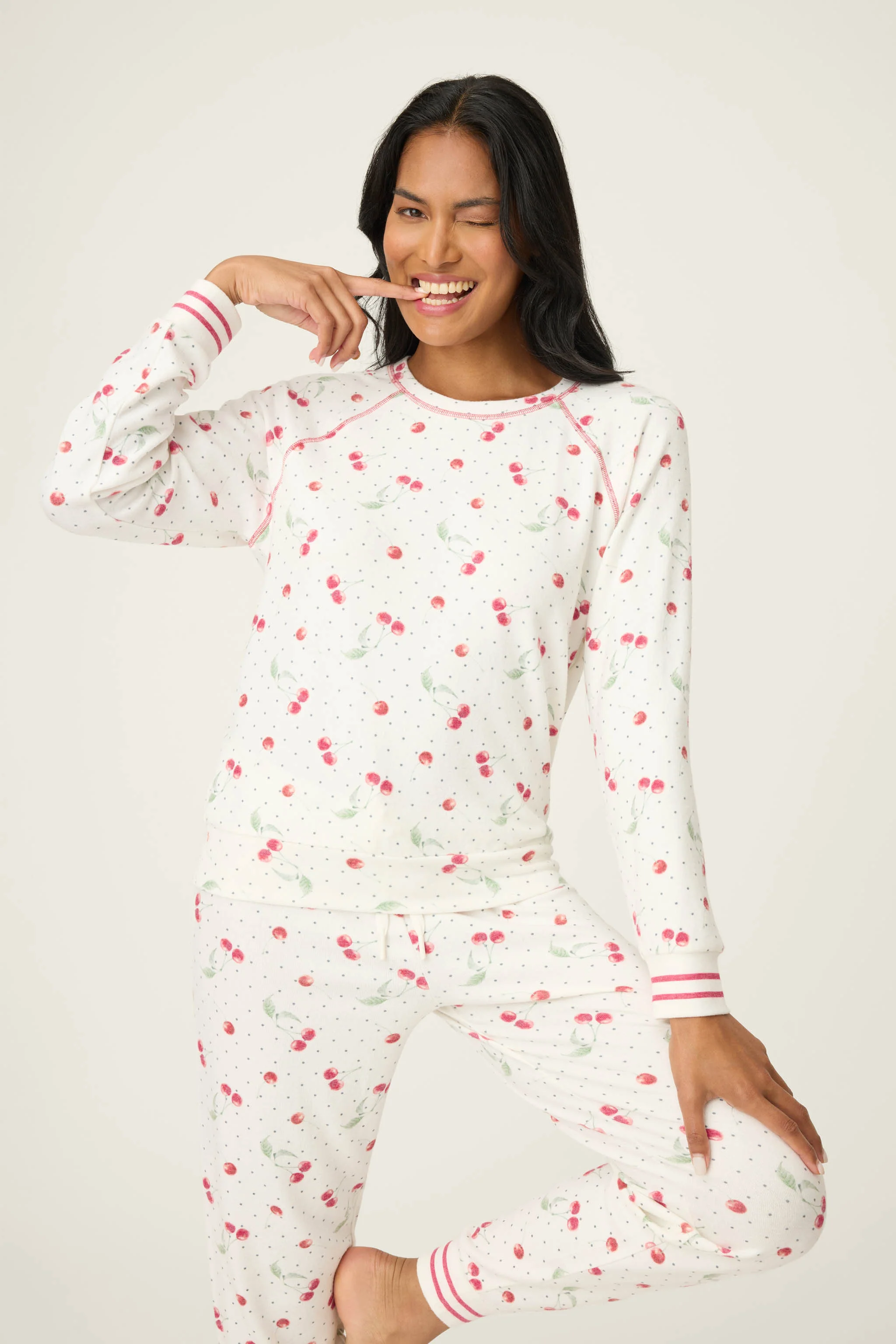 Cherry Print Peachy PJ Set - Image 6