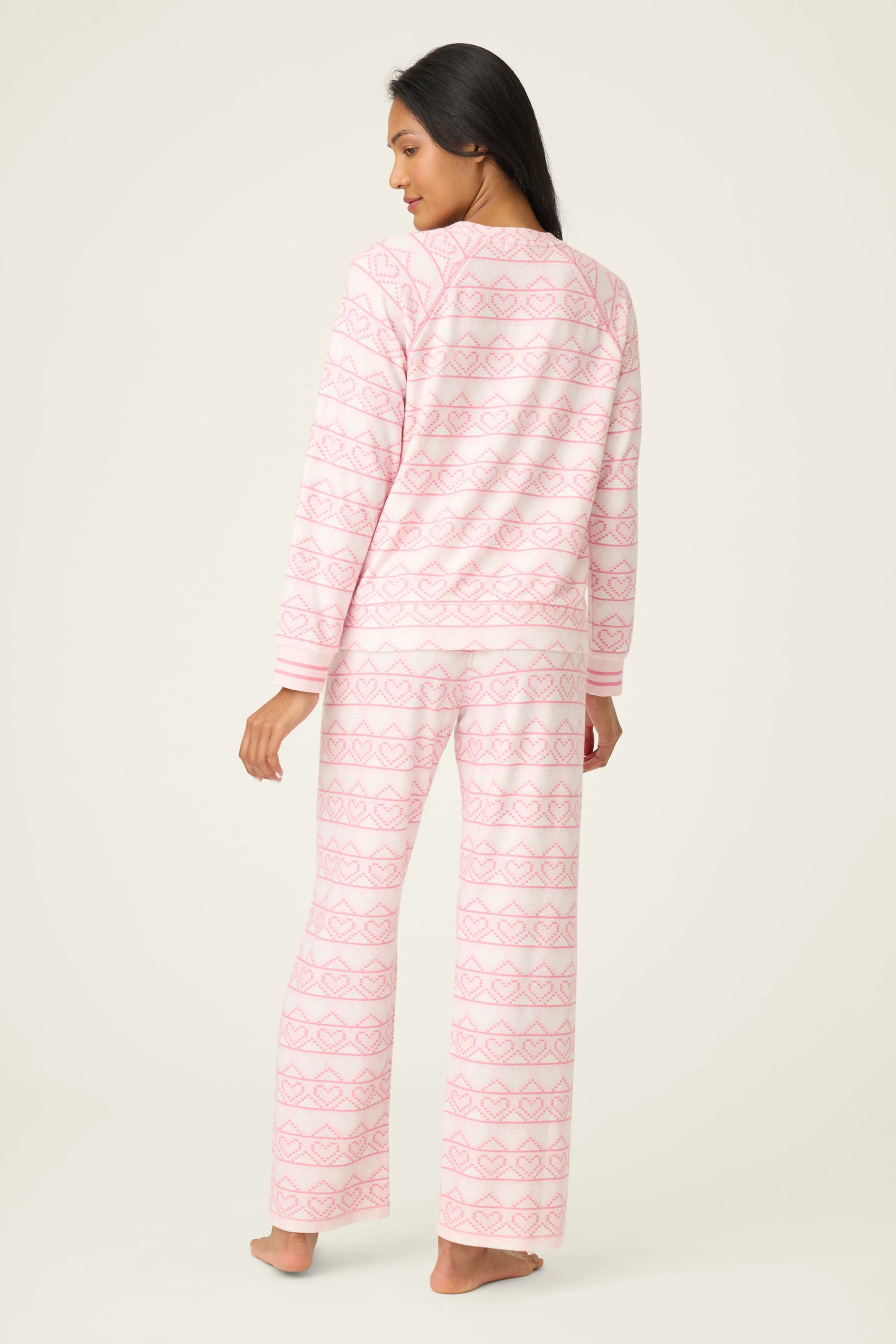 Fairisle Heart Print Peachy PJ Set - Image 4