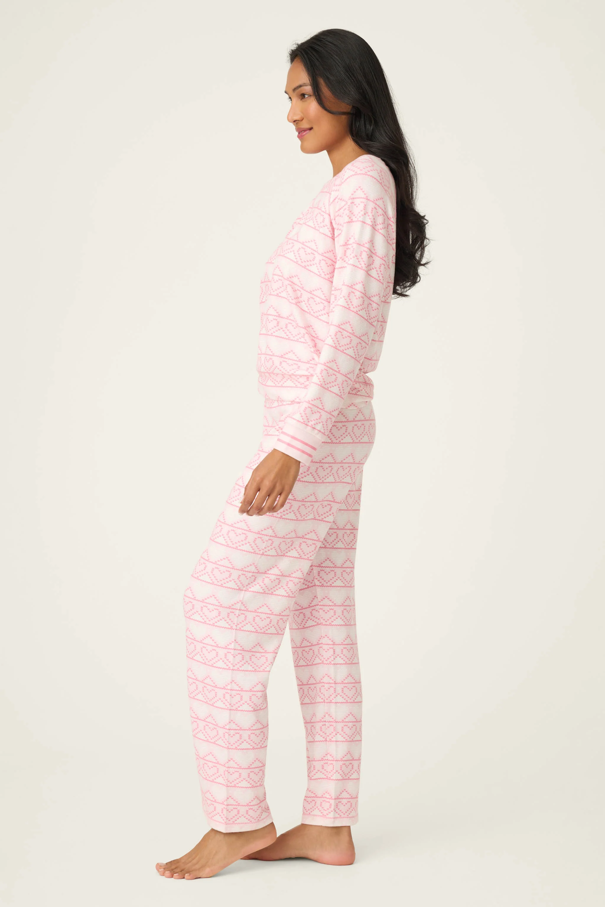 Fairisle Heart Print Peachy PJ Set - Image 5