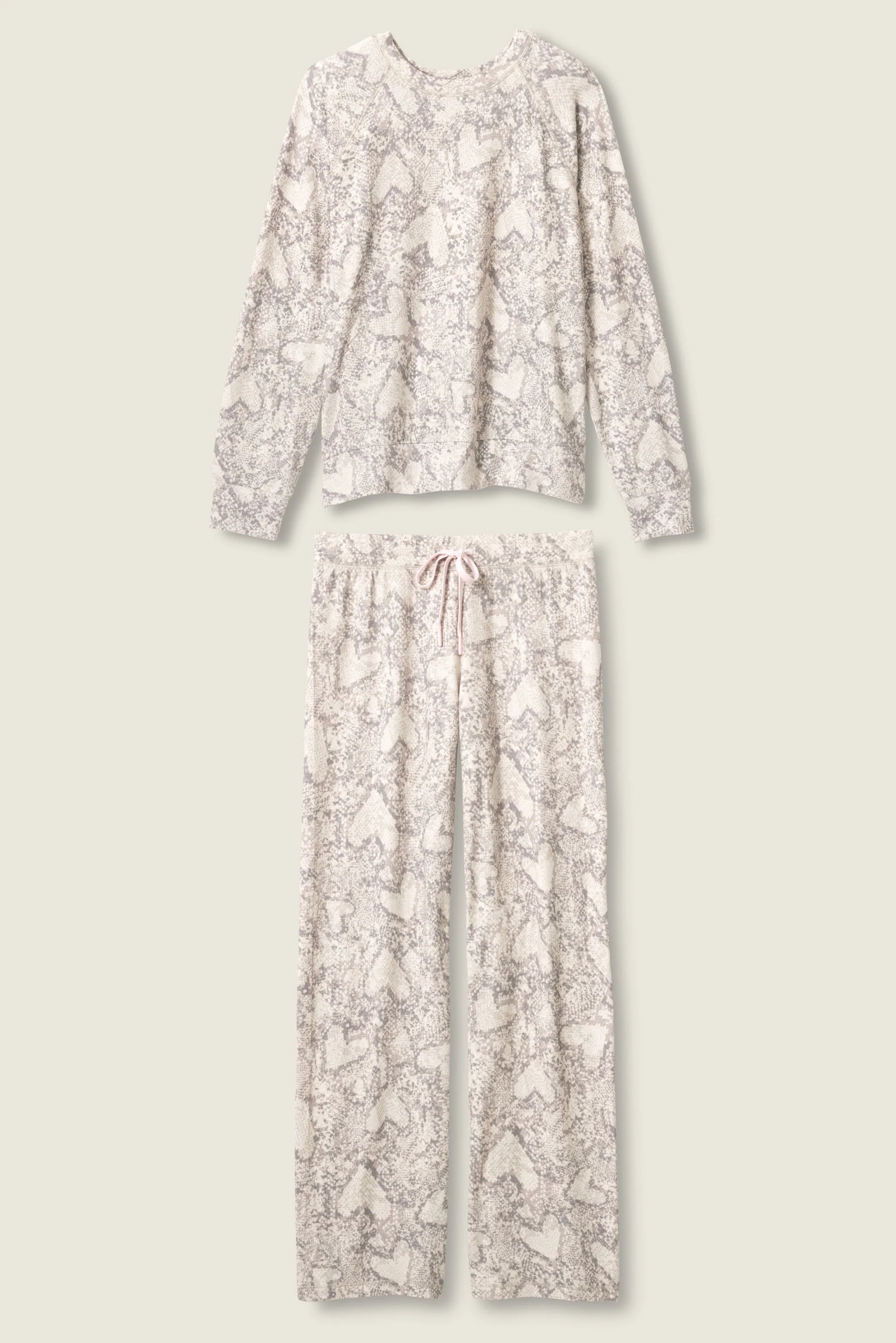 Snakeskin Heart Print Peachy PJ Set - Image 7