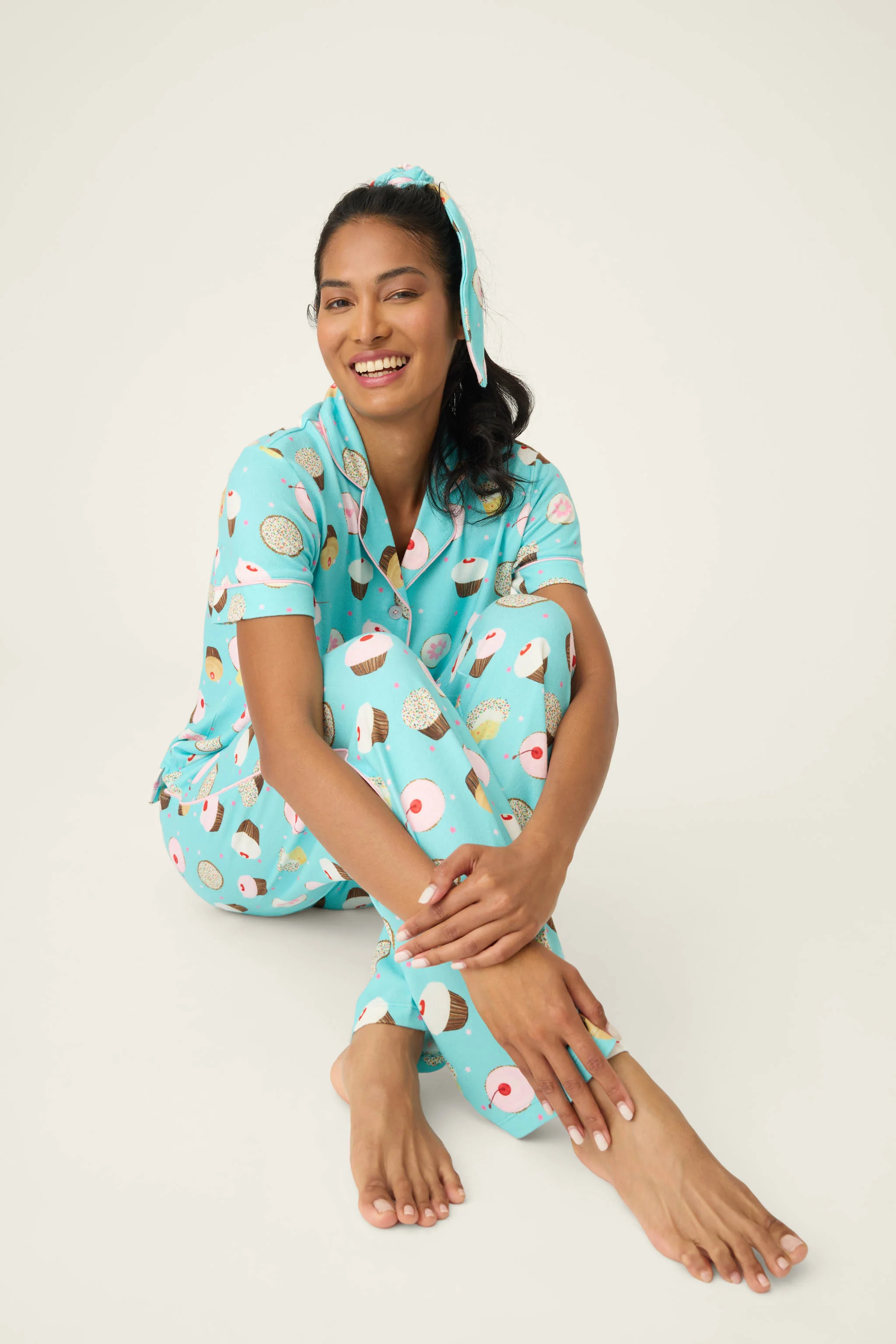 Sweet Life Cupcake Print 3-Piece PJ Set - Image 5
