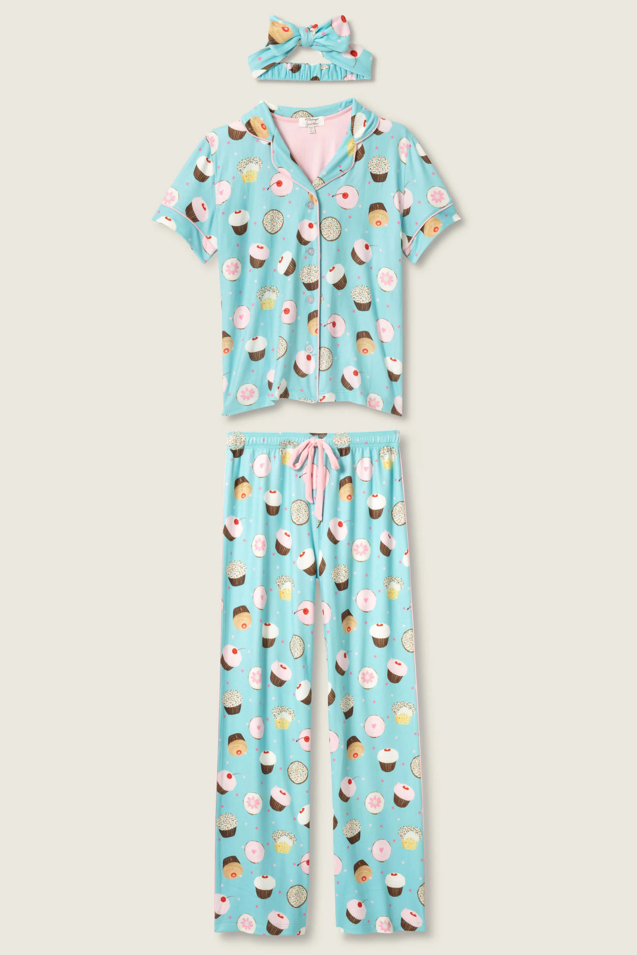 Sweet Life Cupcake Print 3-Piece PJ Set - Image 6