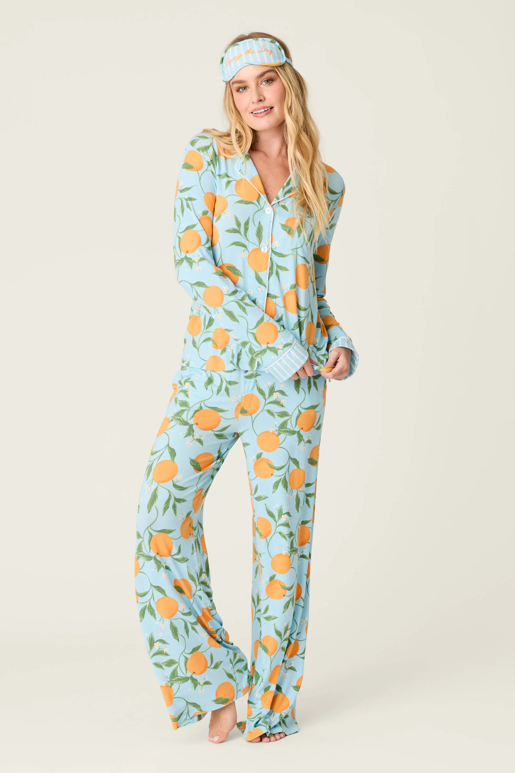 Citrus Dreams Morning Squeeze Long 3-Piece PJ Set