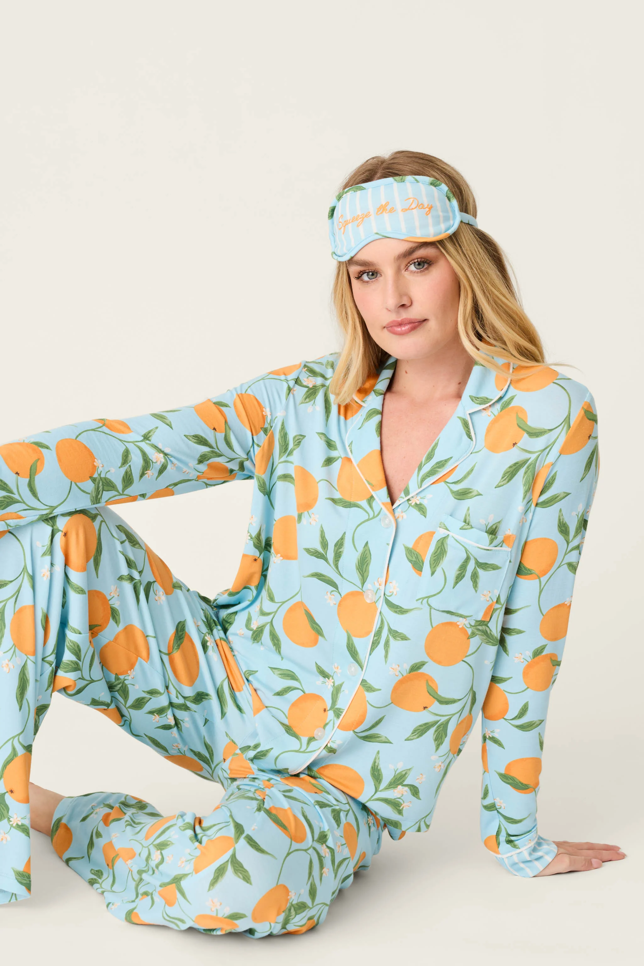 Citrus Dreams Morning Squeeze Long 3-Piece PJ Set - Image 5