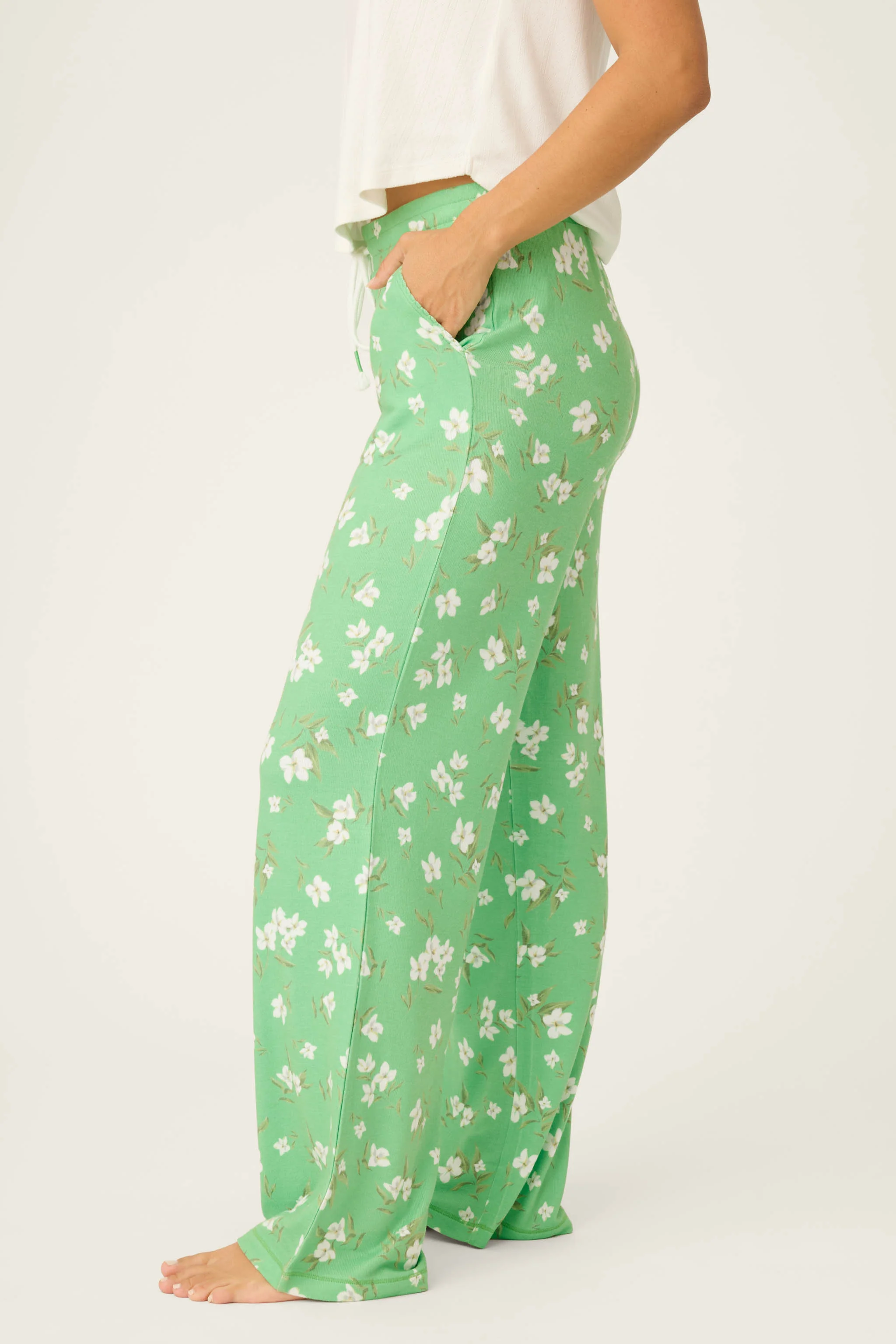 C'est La Vie Floral Print Open Leg Pants - Image 4