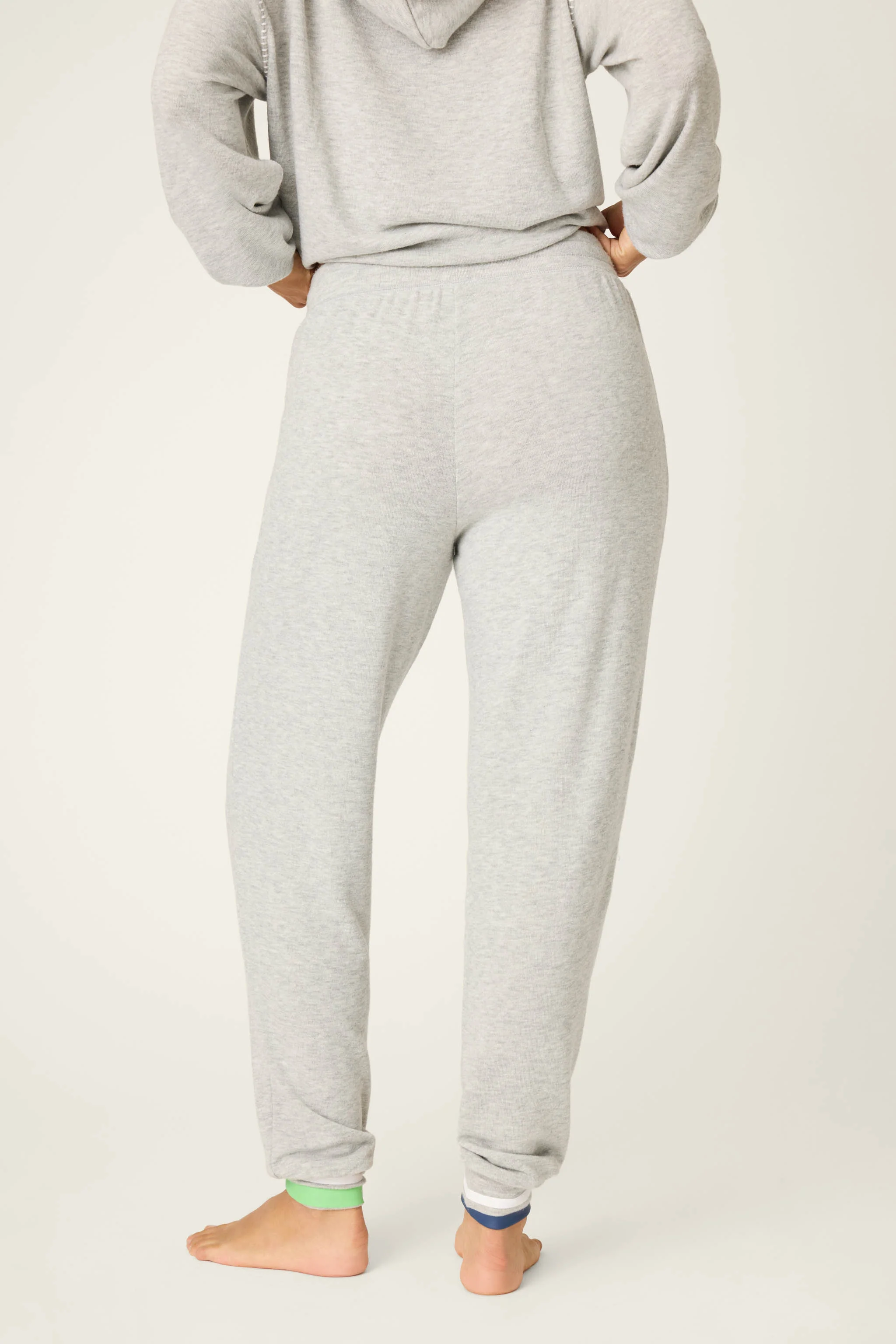 C'est La Vie Heather Grey Banded Pants - Image 2