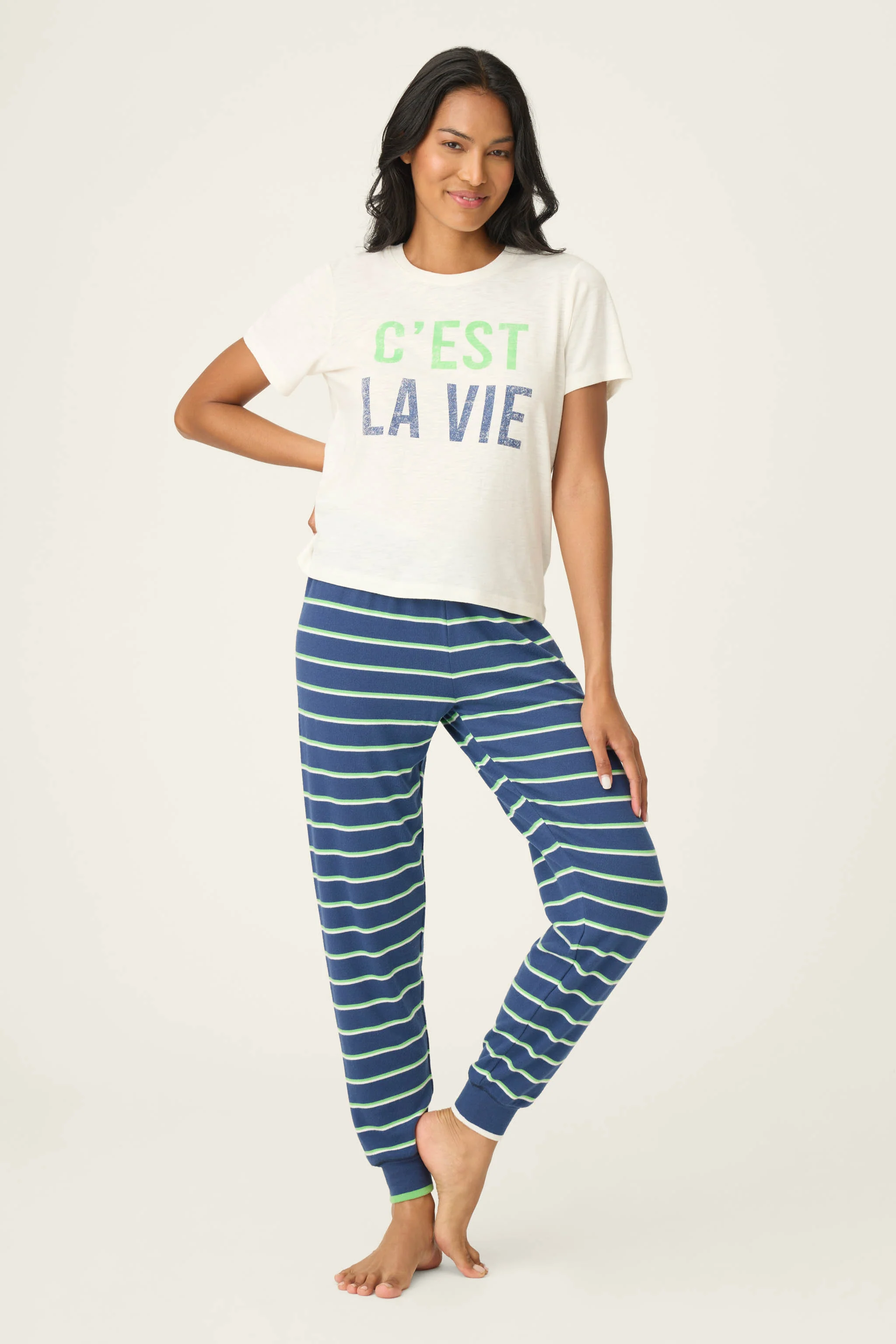 C'est La Vie Graphic Print Short Sleeve Top - Image 3