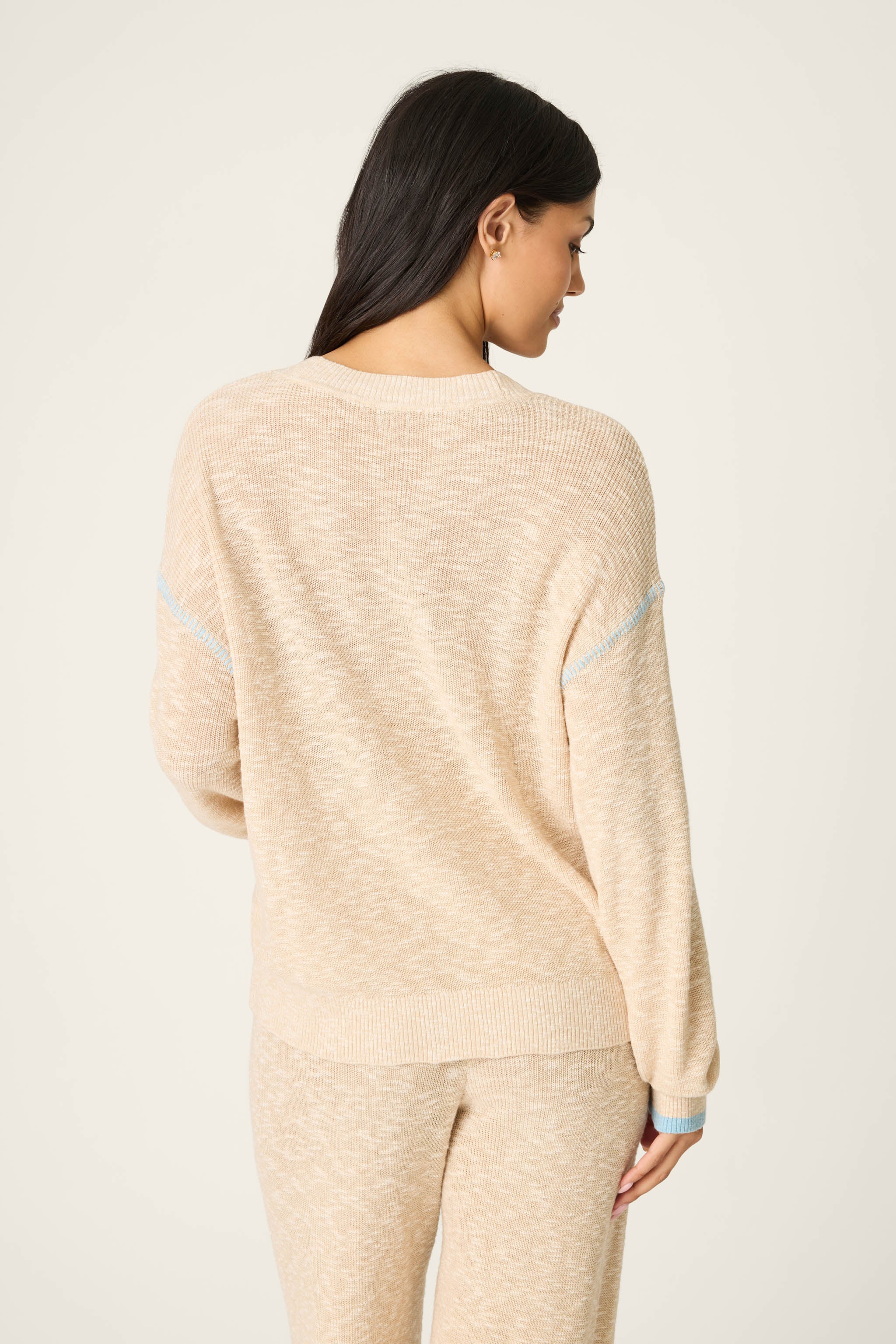 Cozy Up Cotton Heather Sand Cardigan - Image 2