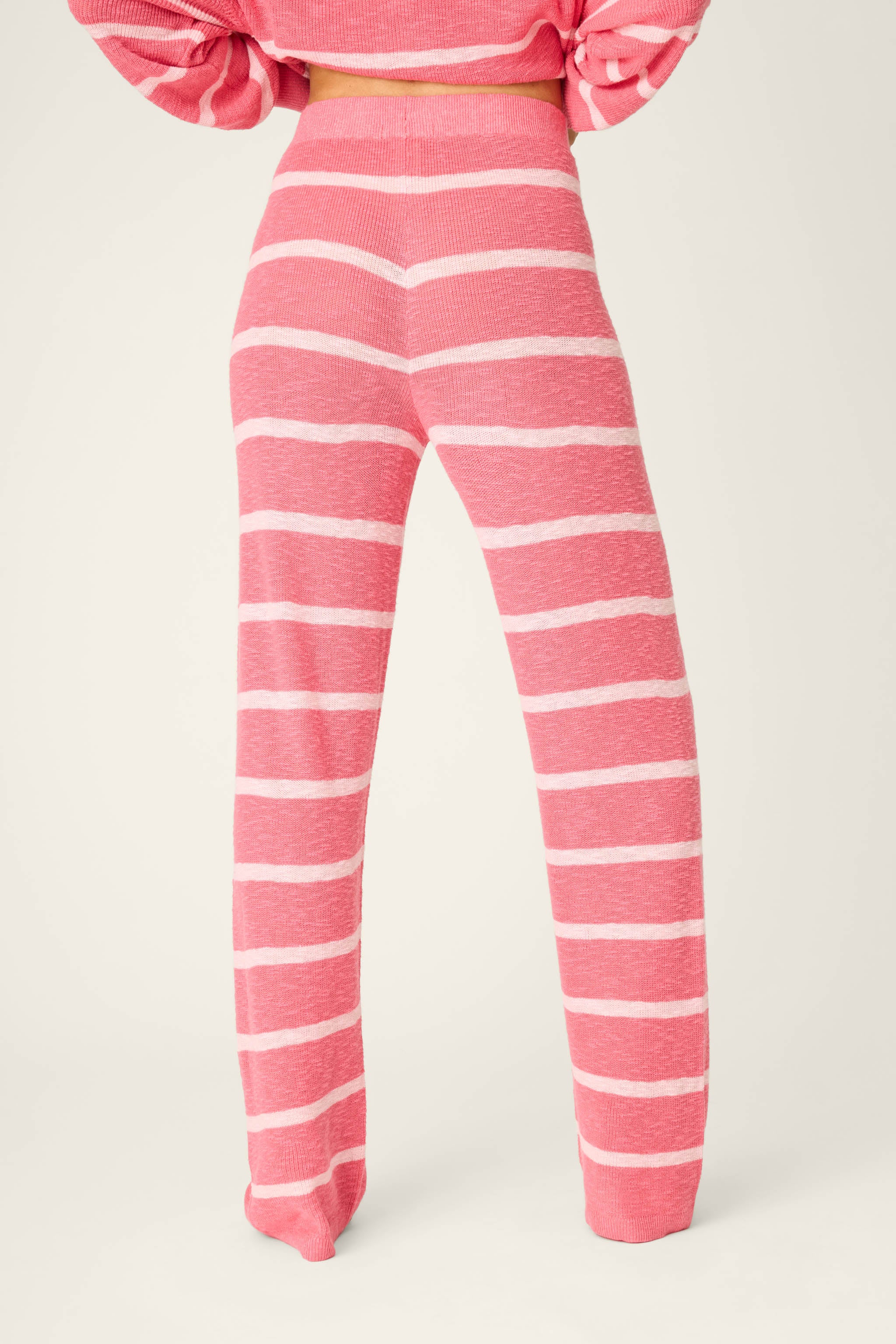 Cozy Up Cotton Berry Kiss Open Leg Pants - Image 2