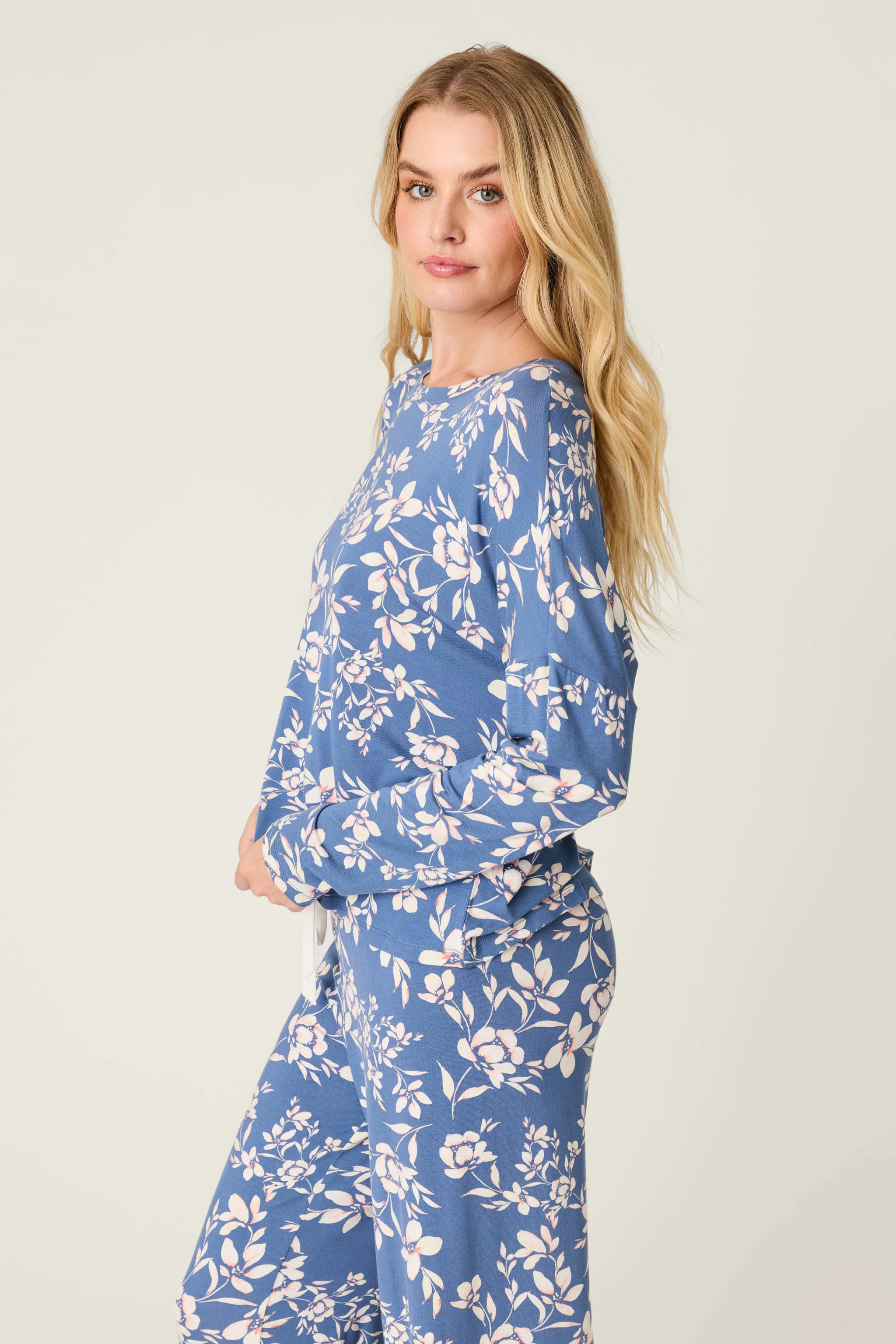 Flora Dreams Twilight Garden Long Sleeve PJ Top - Image 4