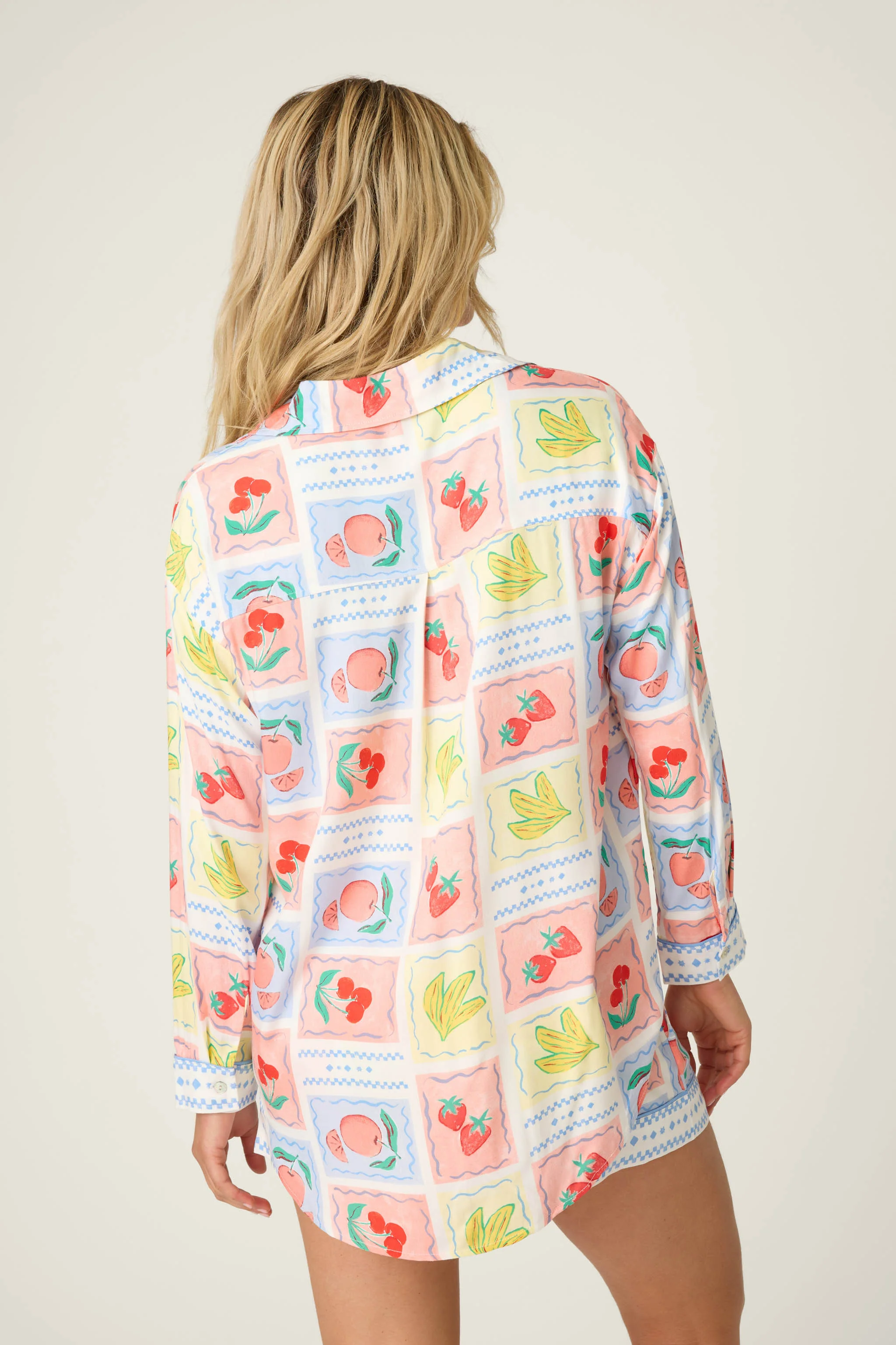 Frutta Fresca Summer Harvest Long Sleeve Button Up Top - Image 4