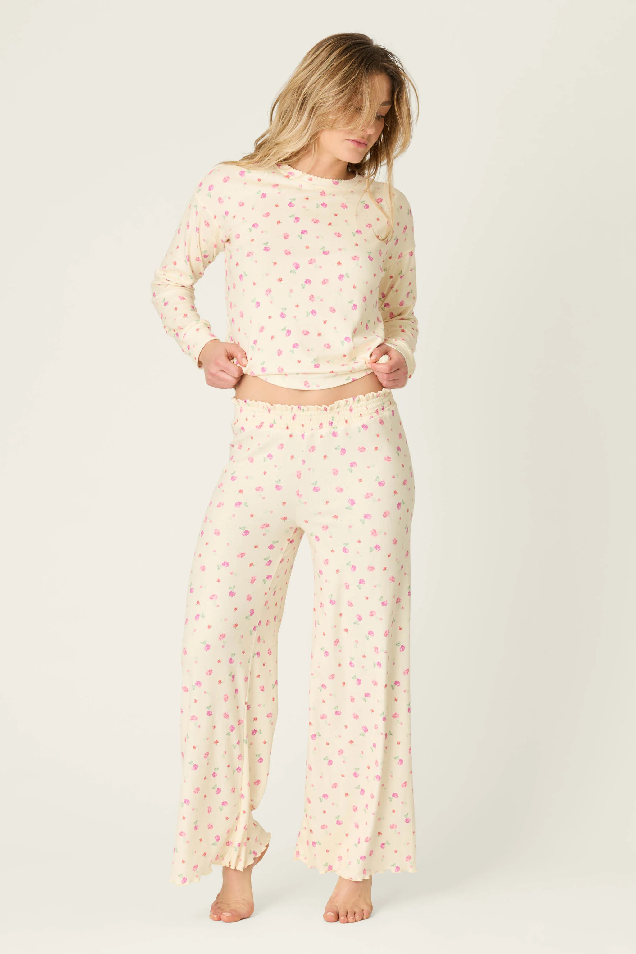 For the Mamas Butter Blooms Open Leg Pajama Pants - Image 3
