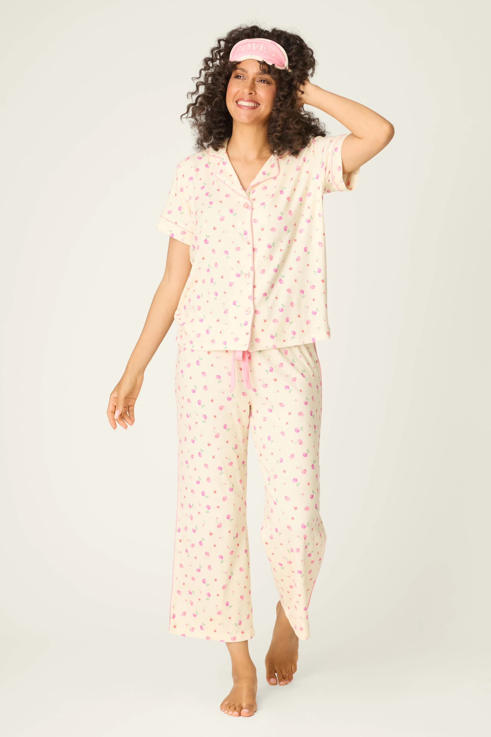 For the Mamas Butter Blooms Cropped 3-Piece PJ Set
