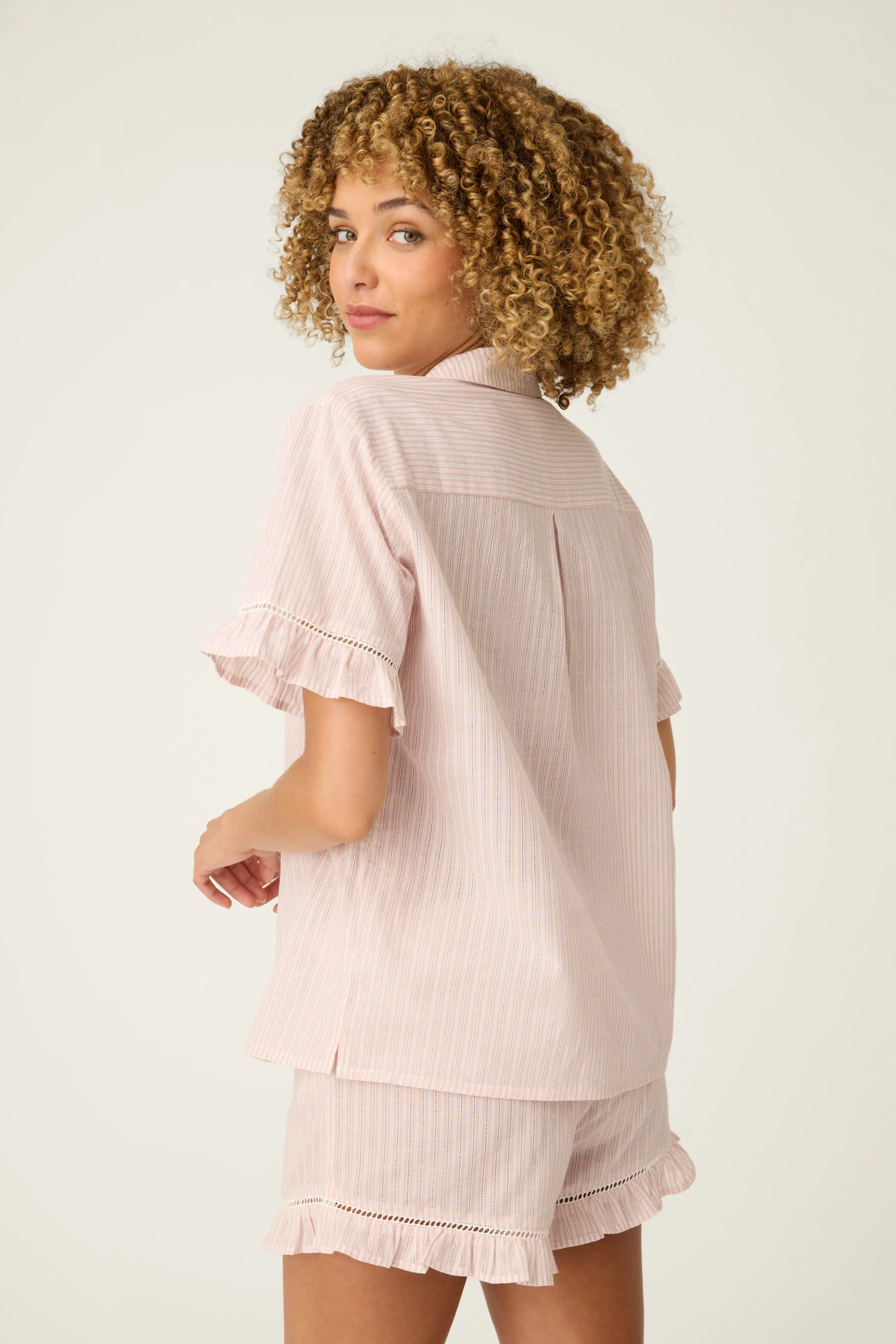 On Cloud Nine Silver Rose Short Sleeve Pajama Top - Image 3