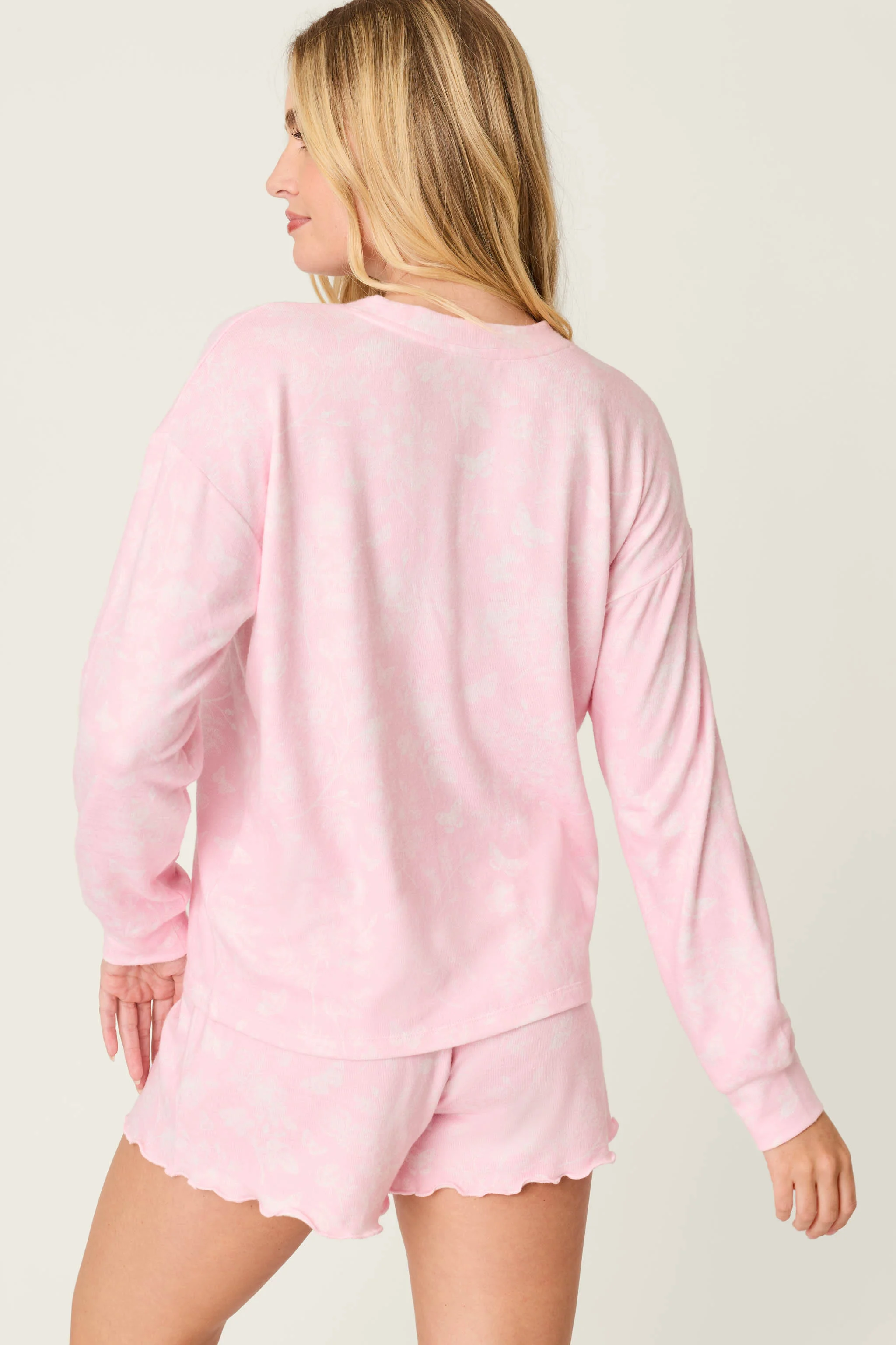 Peachy Mix & Match Butterfly Blossoms Long Sleeve Top - Image 3