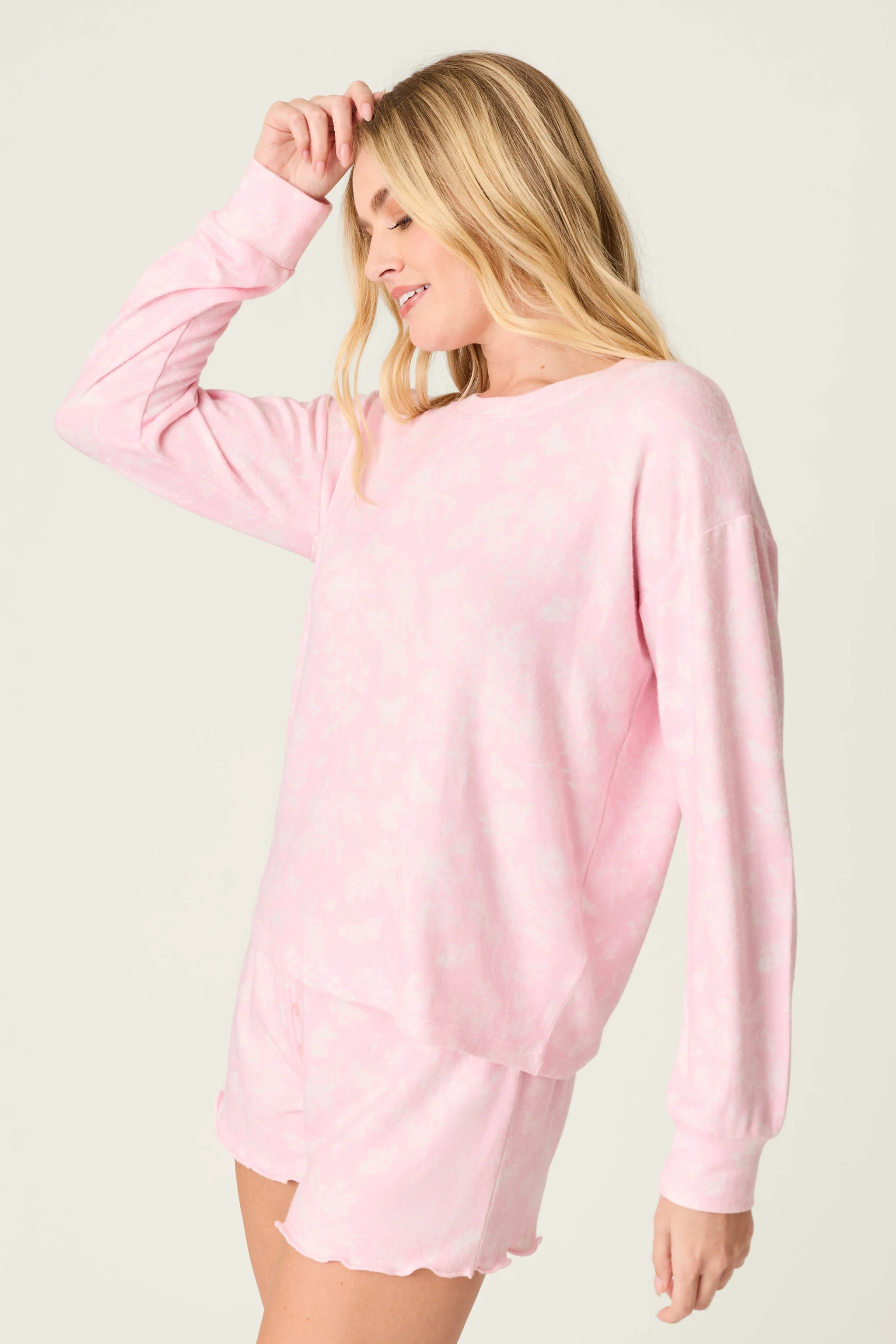 Peachy Mix & Match Butterfly Blossoms Long Sleeve Top - Image 4