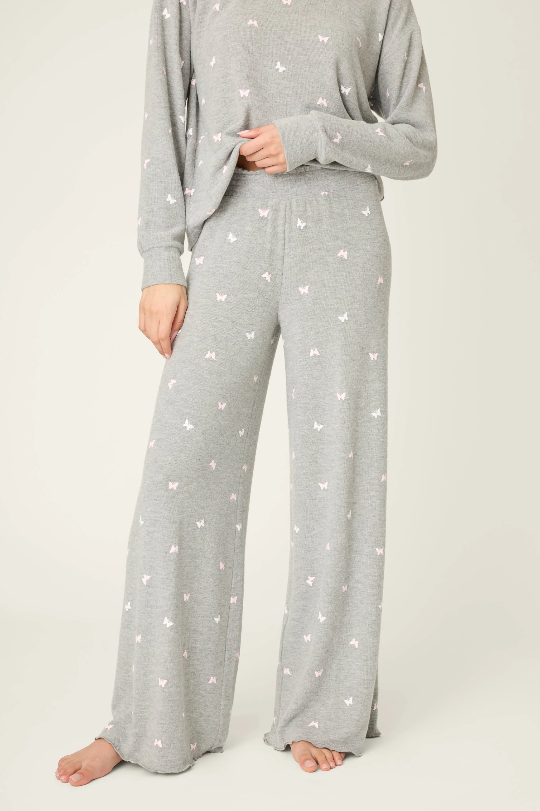 Peachy Mix & Match Butterfly Kisses Open Leg Pajama Pants