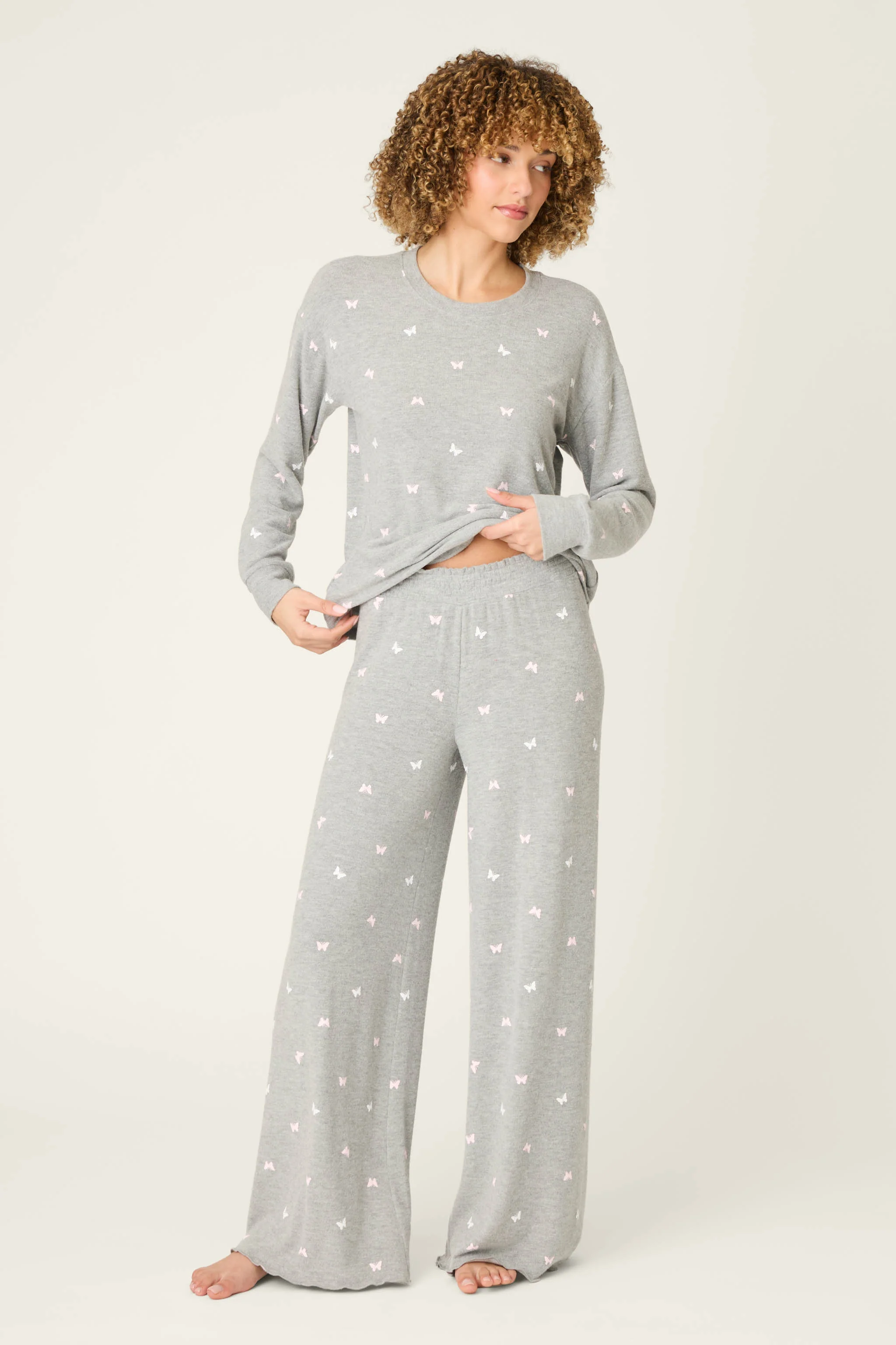 Peachy Mix & Match Butterfly Kisses Open Leg Pajama Pants - Image 3
