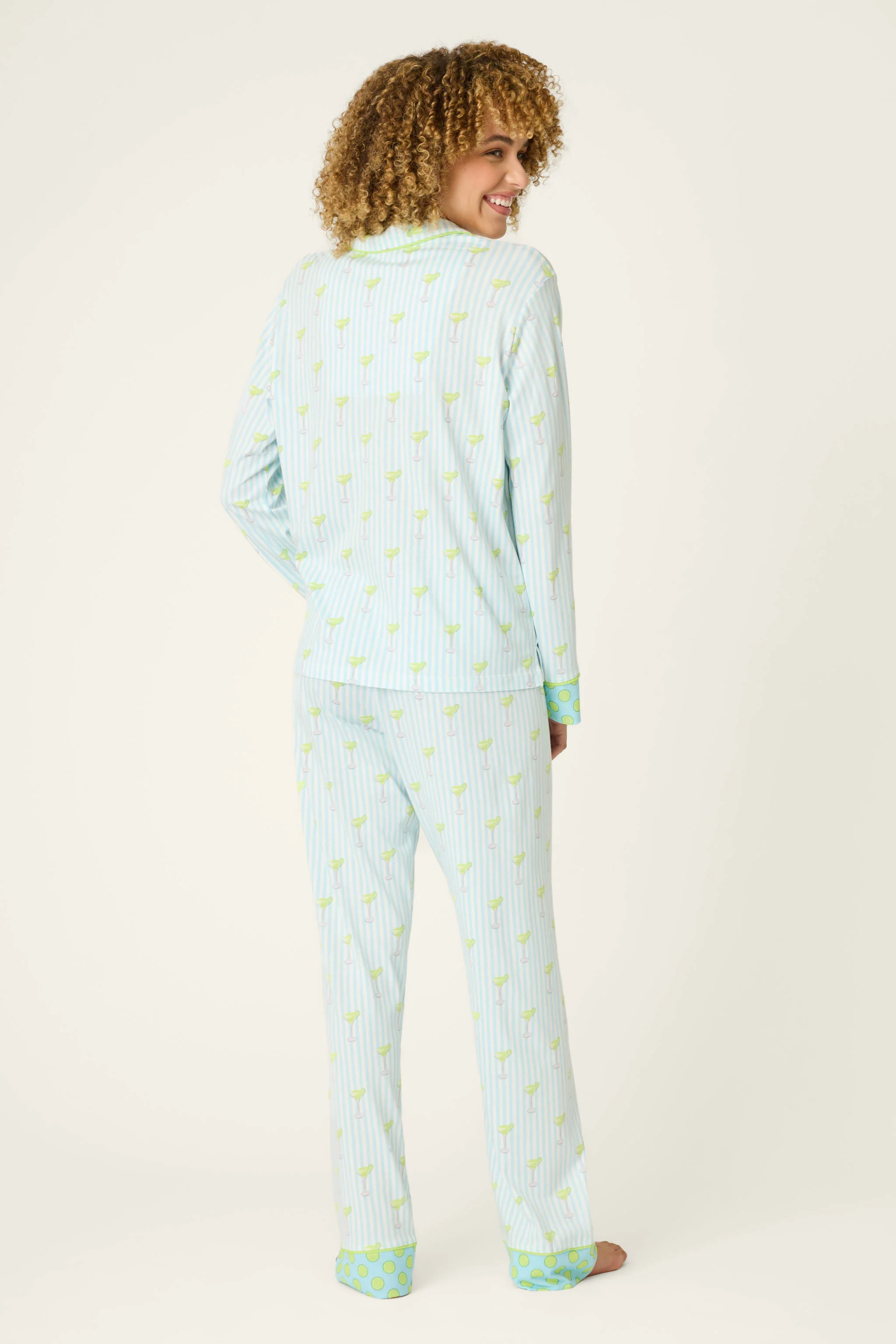 Playful Prints Salty Cadillac Striped Long PJ Set - Image 2