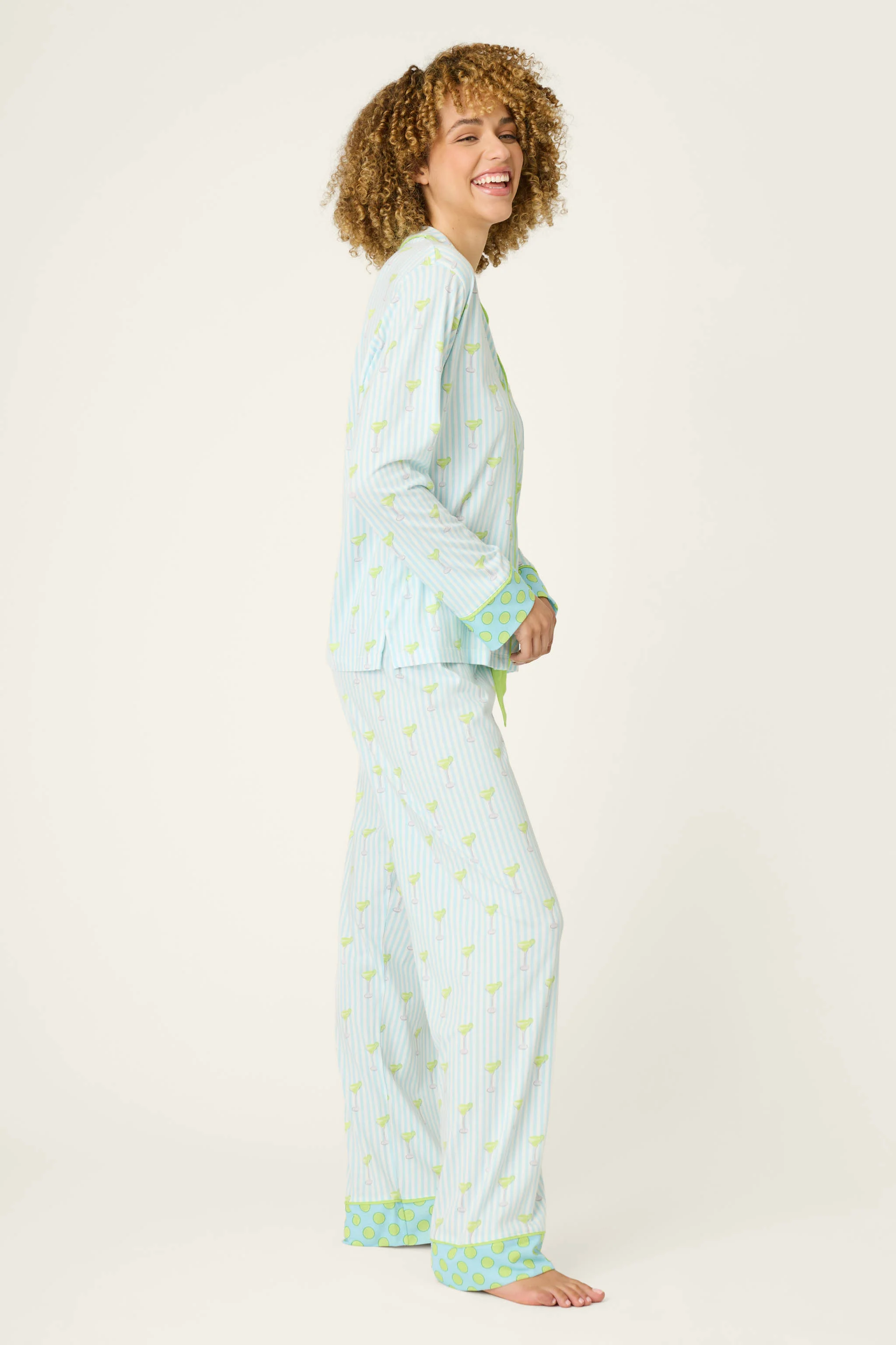 Playful Prints Salty Cadillac Striped Long PJ Set - Image 4