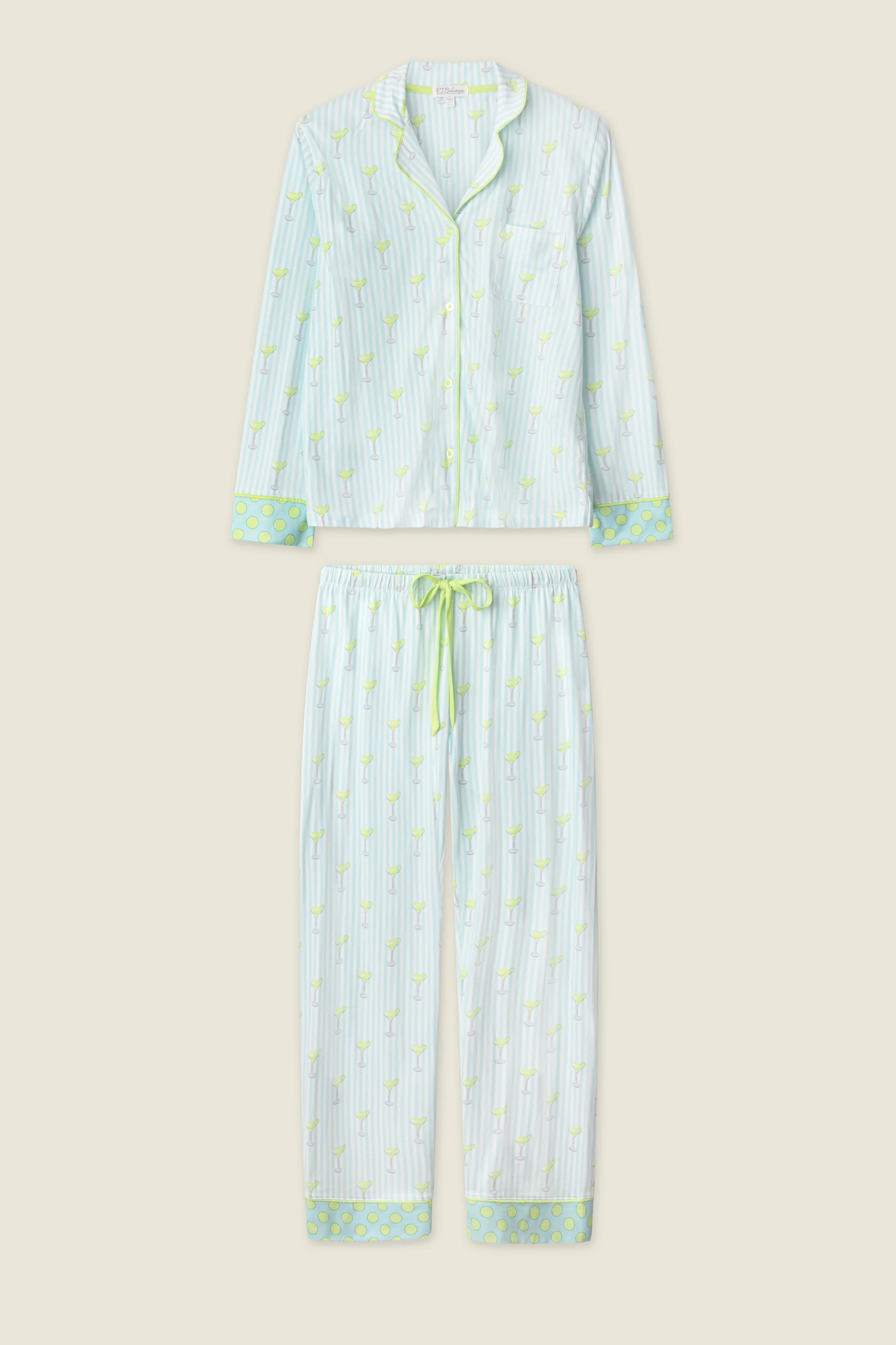 Playful Prints Salty Cadillac Striped Long PJ Set - Image 6