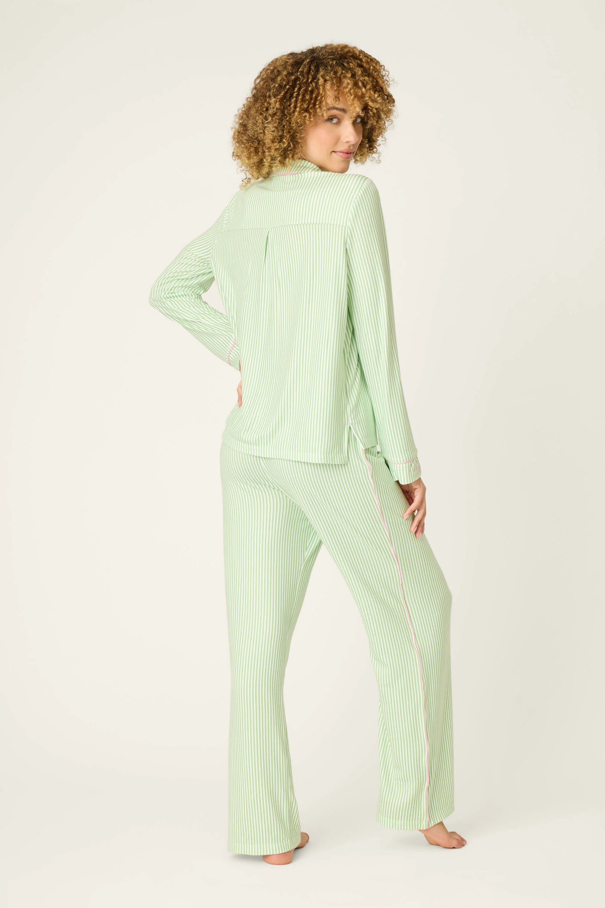 Pupcation Palms Kiwi Stripe 3-Piece PJ Set - Image 4