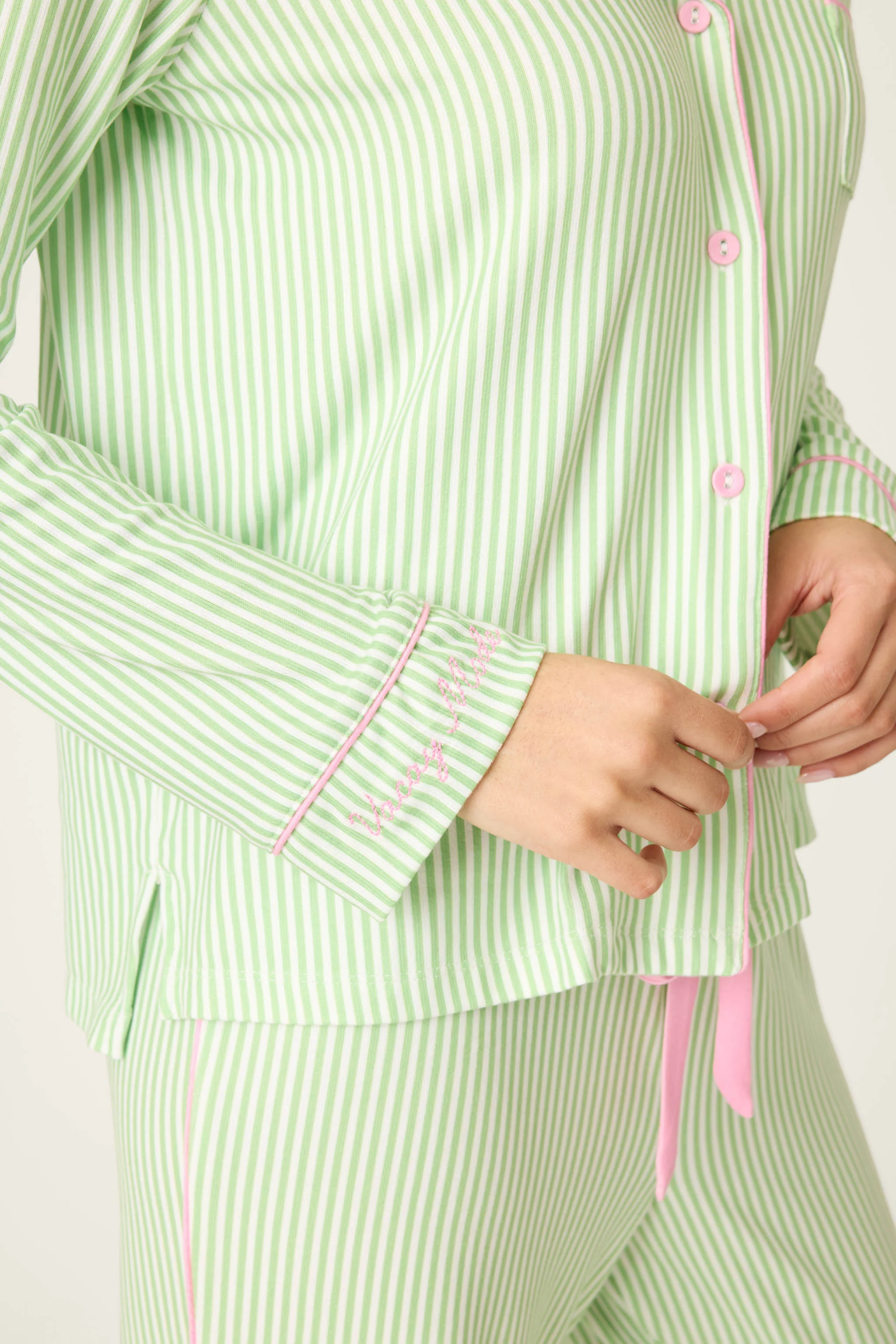 Pupcation Palms Kiwi Stripe 3-Piece PJ Set - Image 8