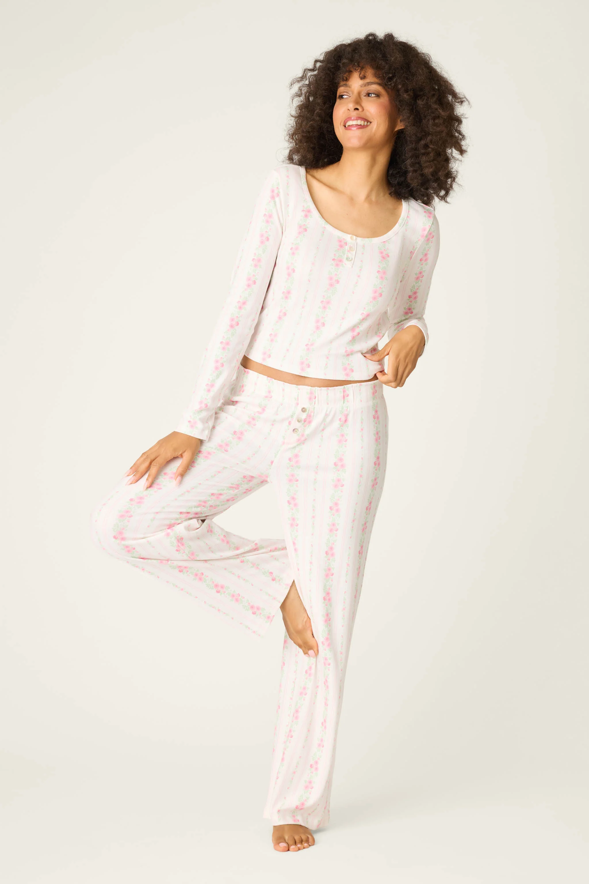 Roses Are Pink Petal Dream Pointelle Long Sleeve Top - Image 4