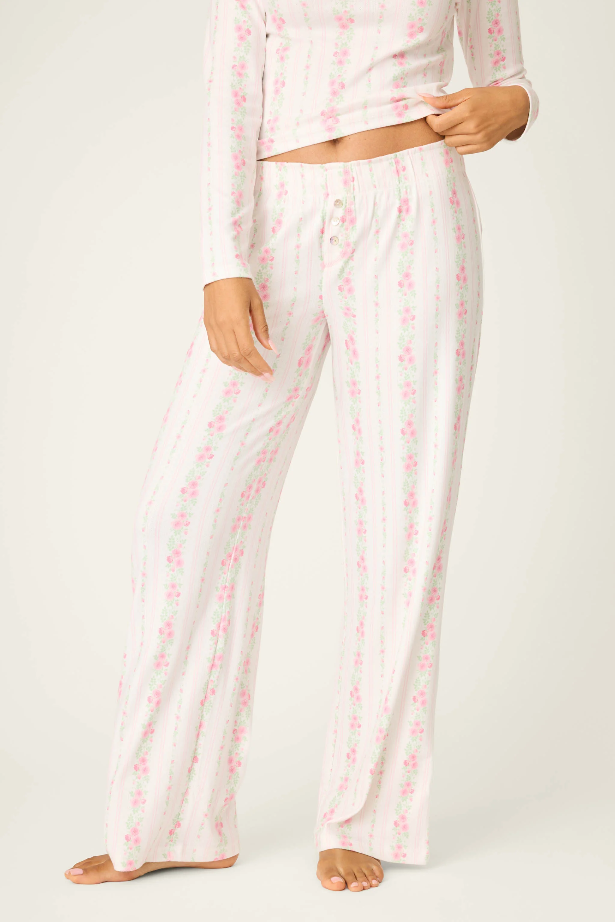 Roses Are Pink Petal Dream Pointelle Open Leg Pants - Image 4