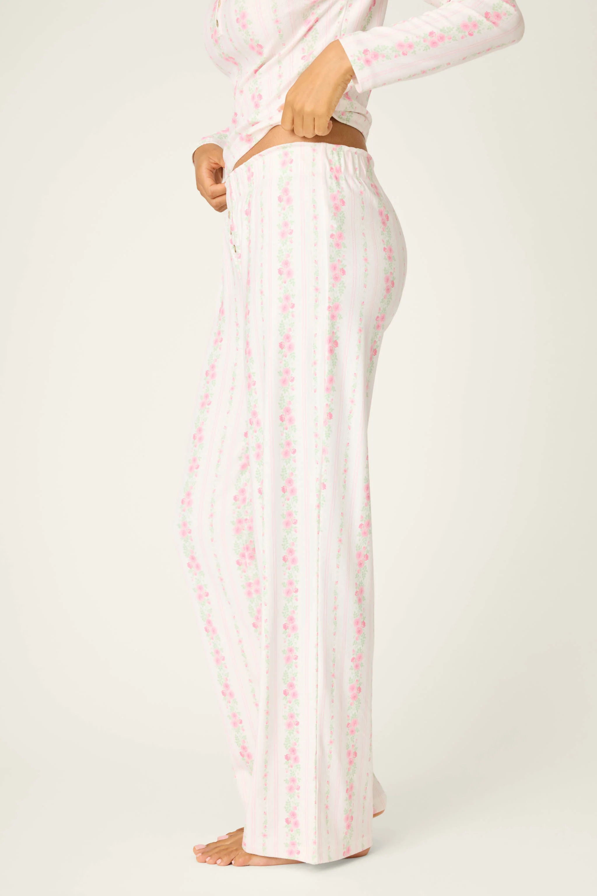 Roses Are Pink Petal Dream Pointelle Open Leg Pants - Image 5