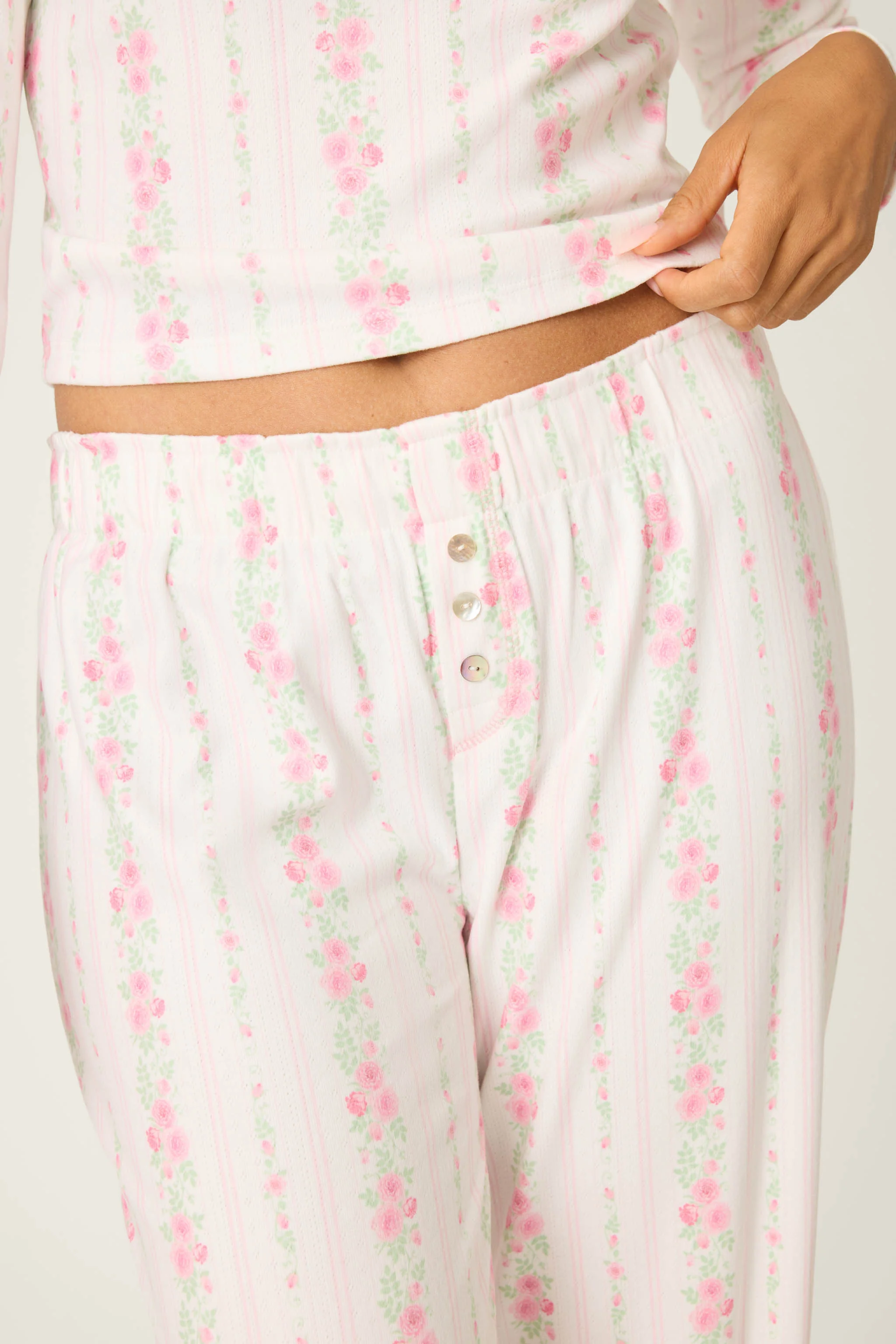 Roses Are Pink Petal Dream Pointelle Open Leg Pants - Image 6