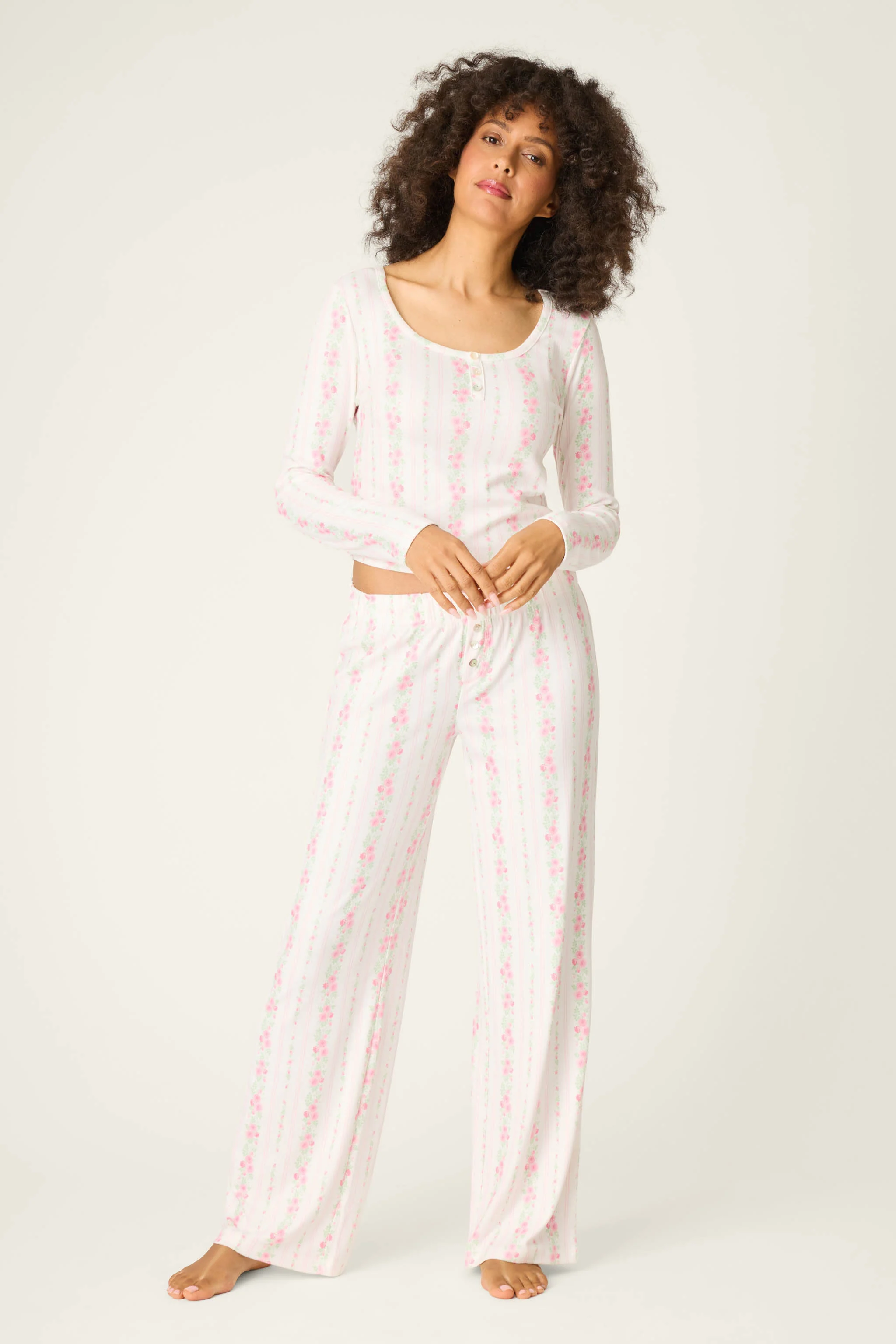 Roses Are Pink Petal Dream Pointelle PJ Set - Image 2