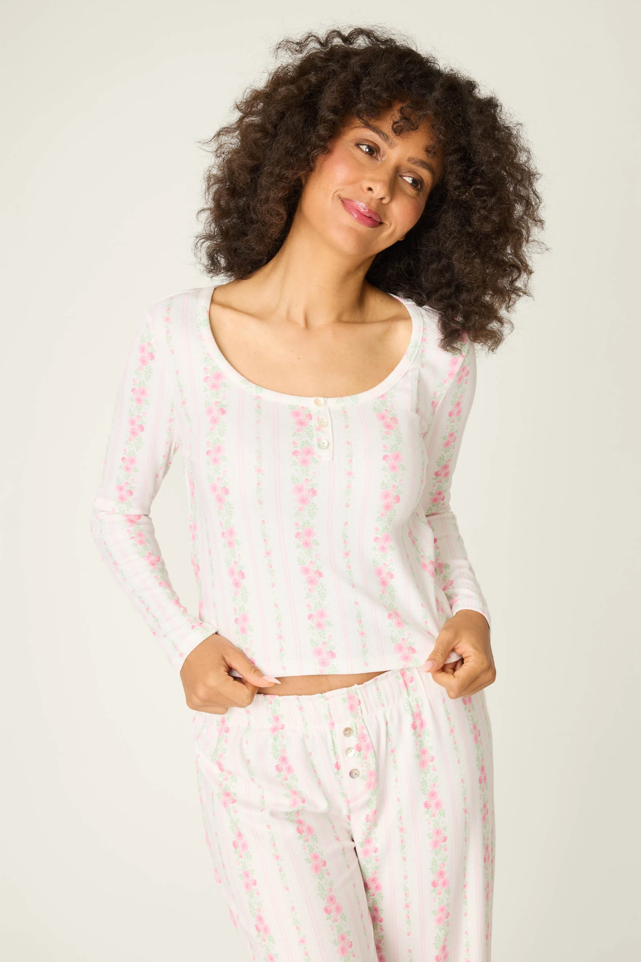 Roses Are Pink Petal Dream Pointelle PJ Set - Image 4