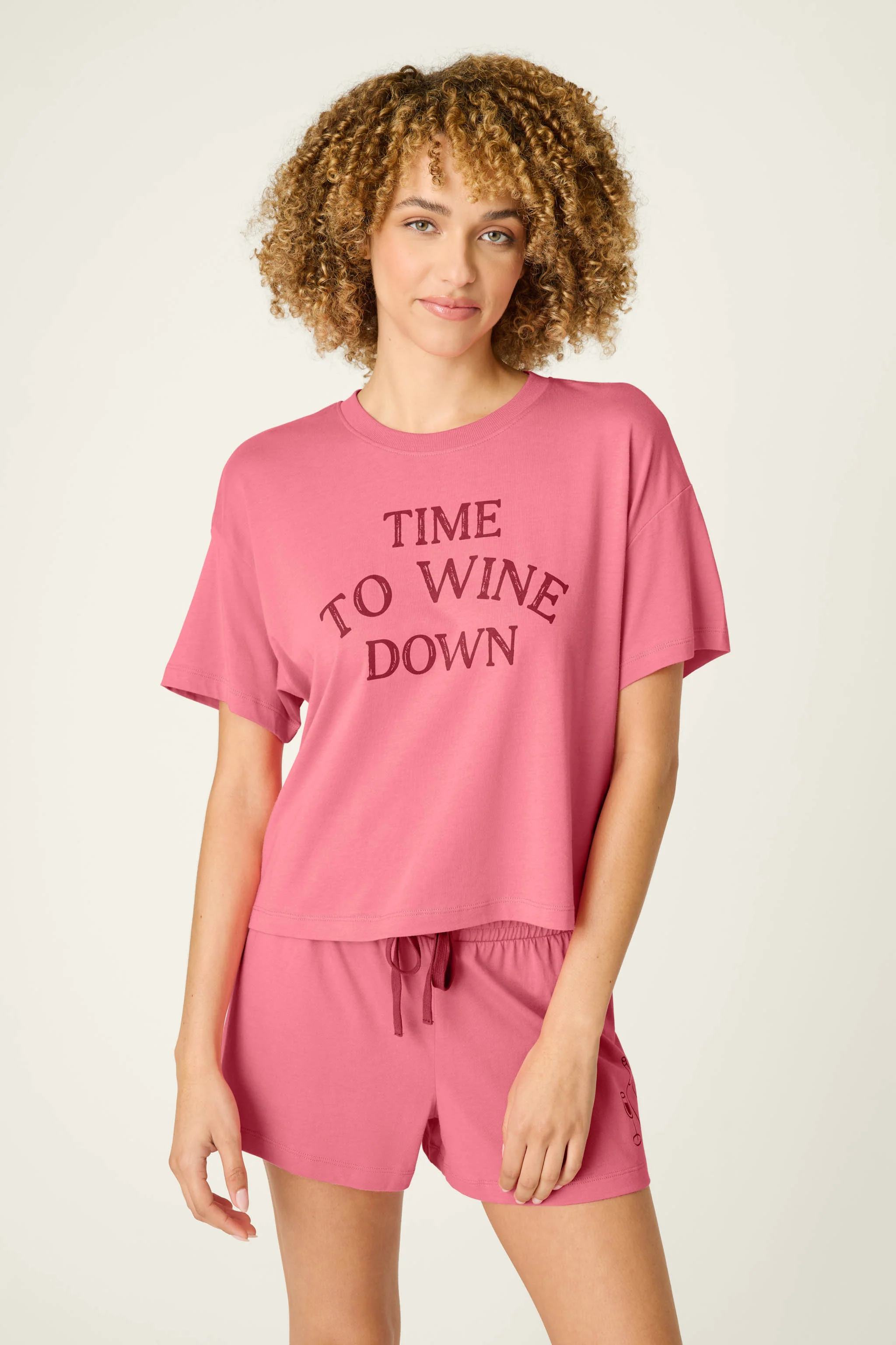 Time to Wine Down Graphic Print Softee Set - Image 3
