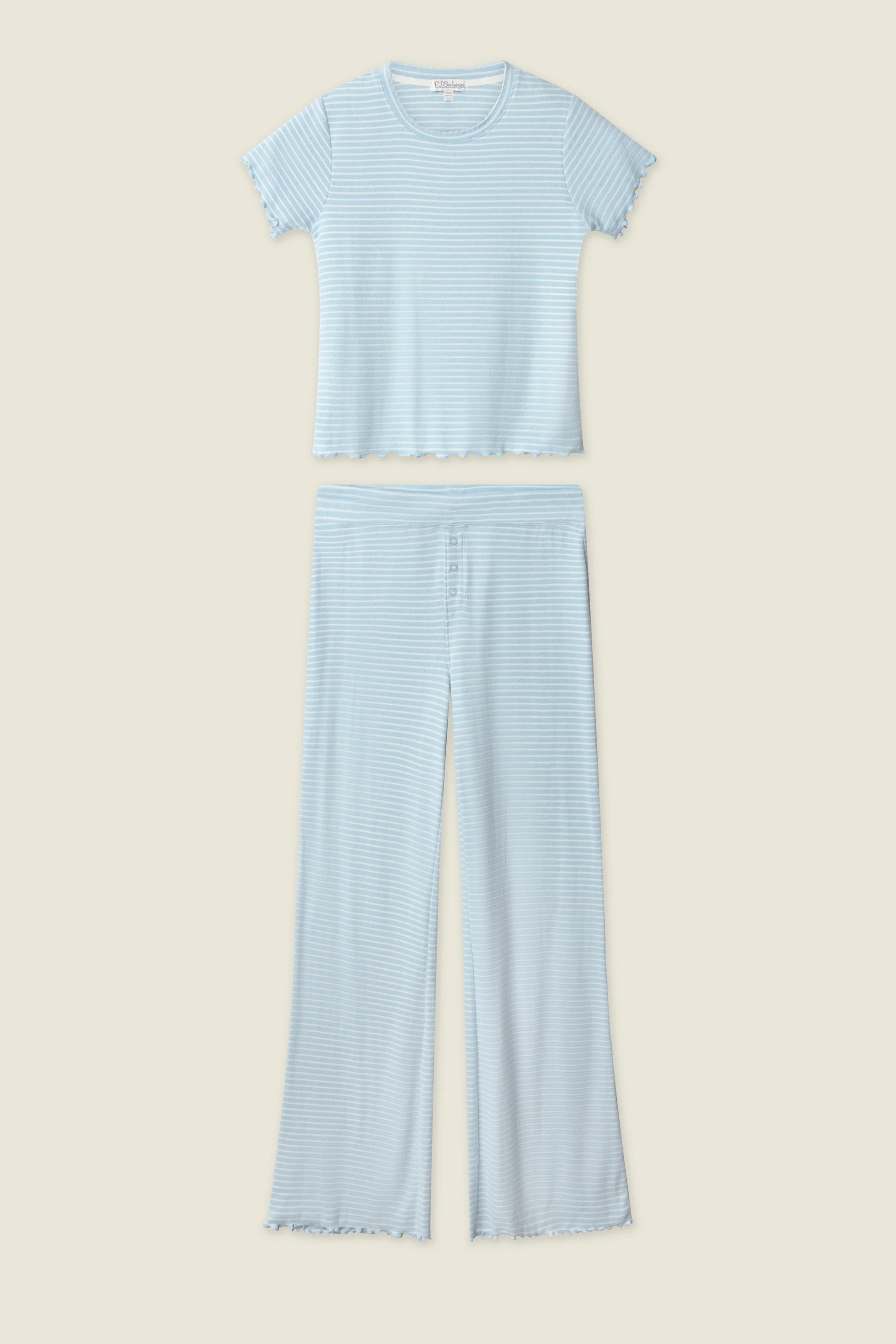 Sweet Stripes Morning Blue Long PJ Set - Image 5