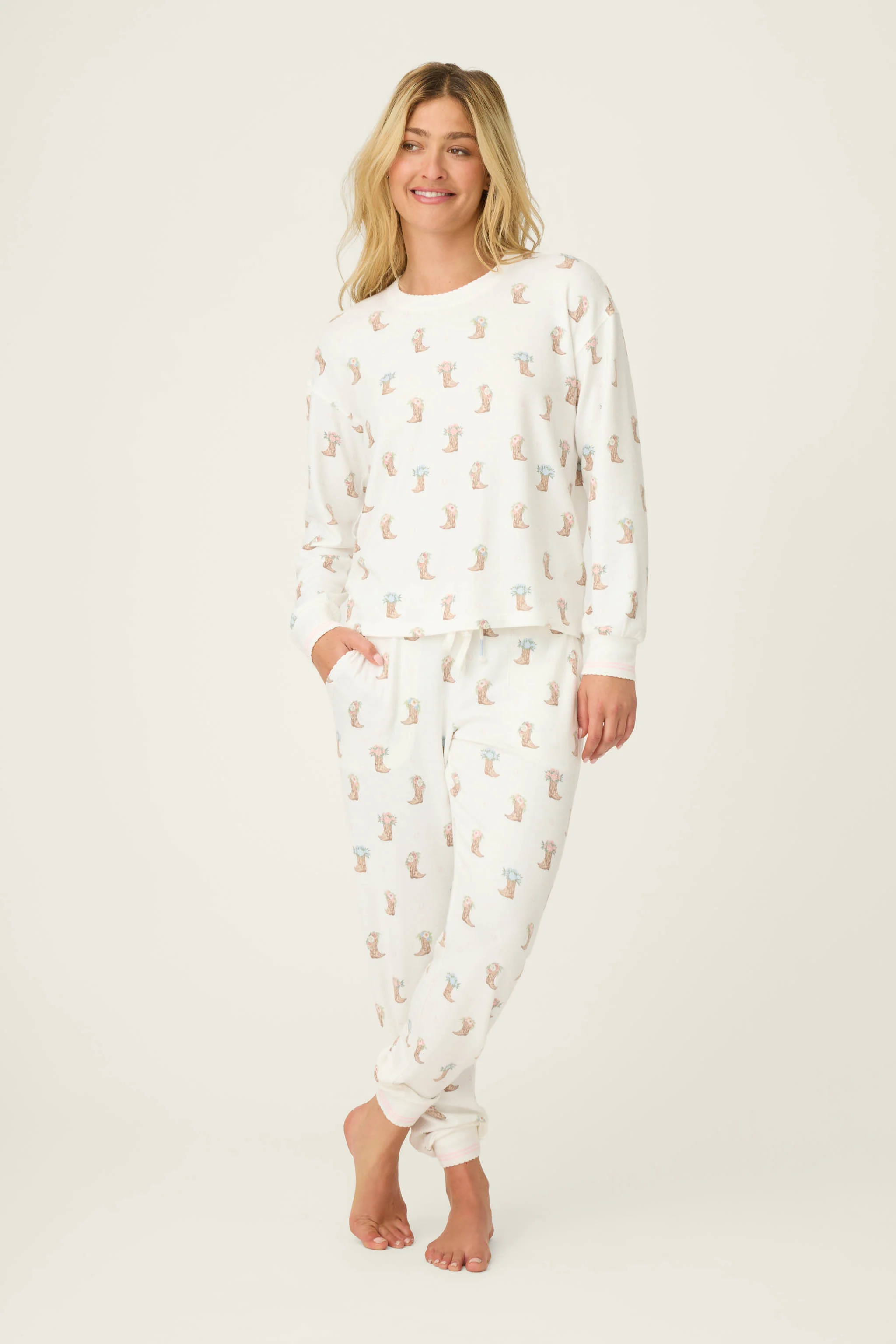 Western Blooms Boot Bouquet Long Sleeve Top - Image 3