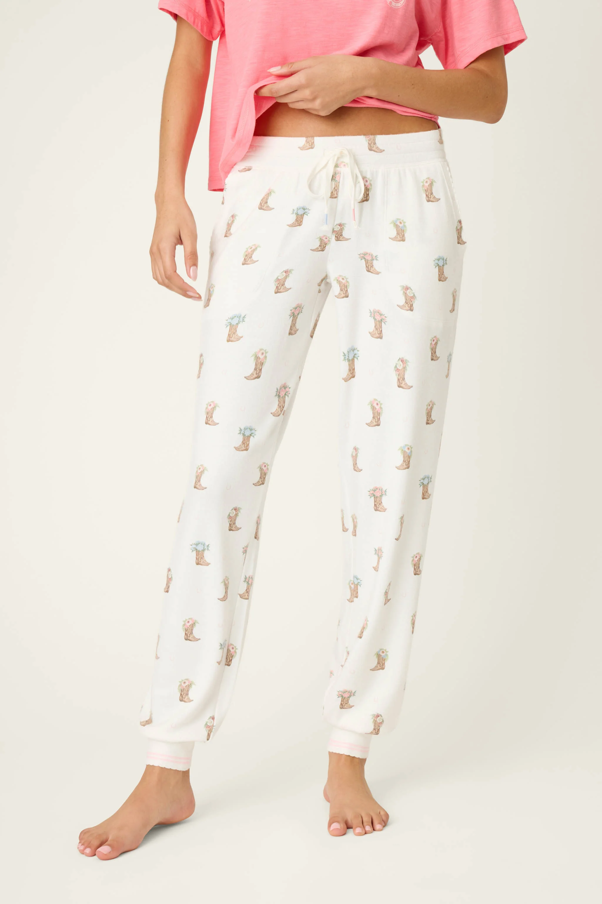 Western Blooms Boot Bouquet Banded Pants