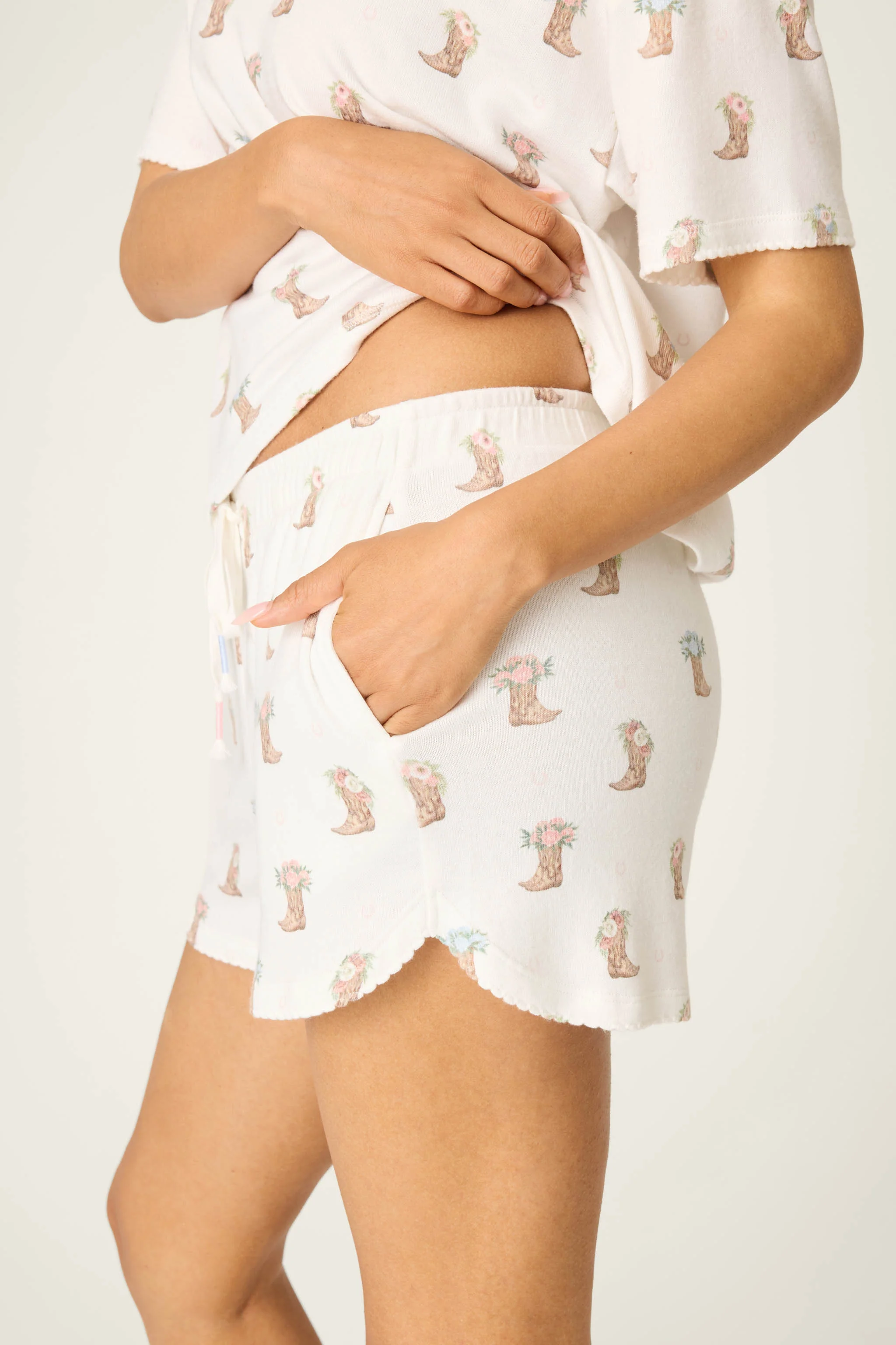 Western Blooms Boot Bouquet Shorts - Image 5