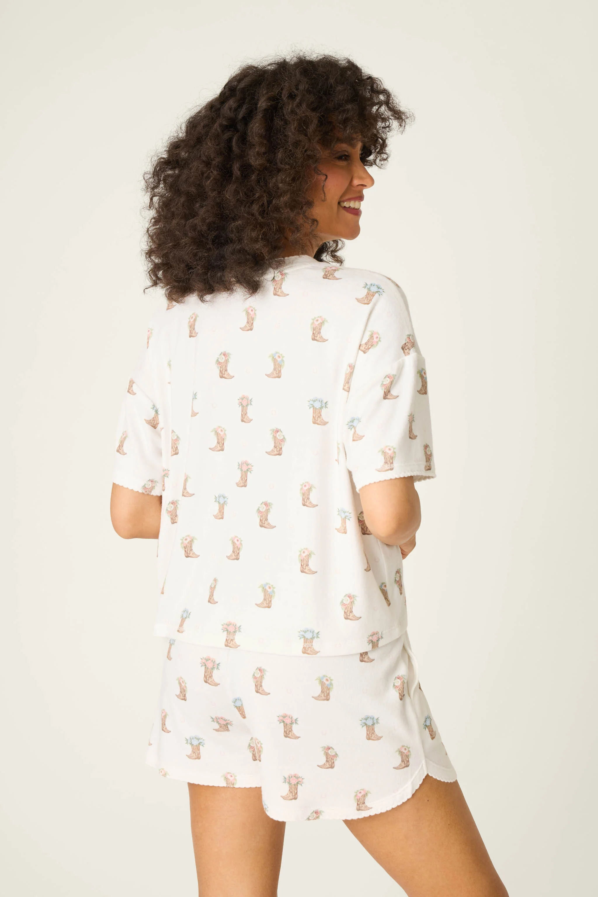 Western Blooms Boot Bouquet Short Sleeve Top - Image 3