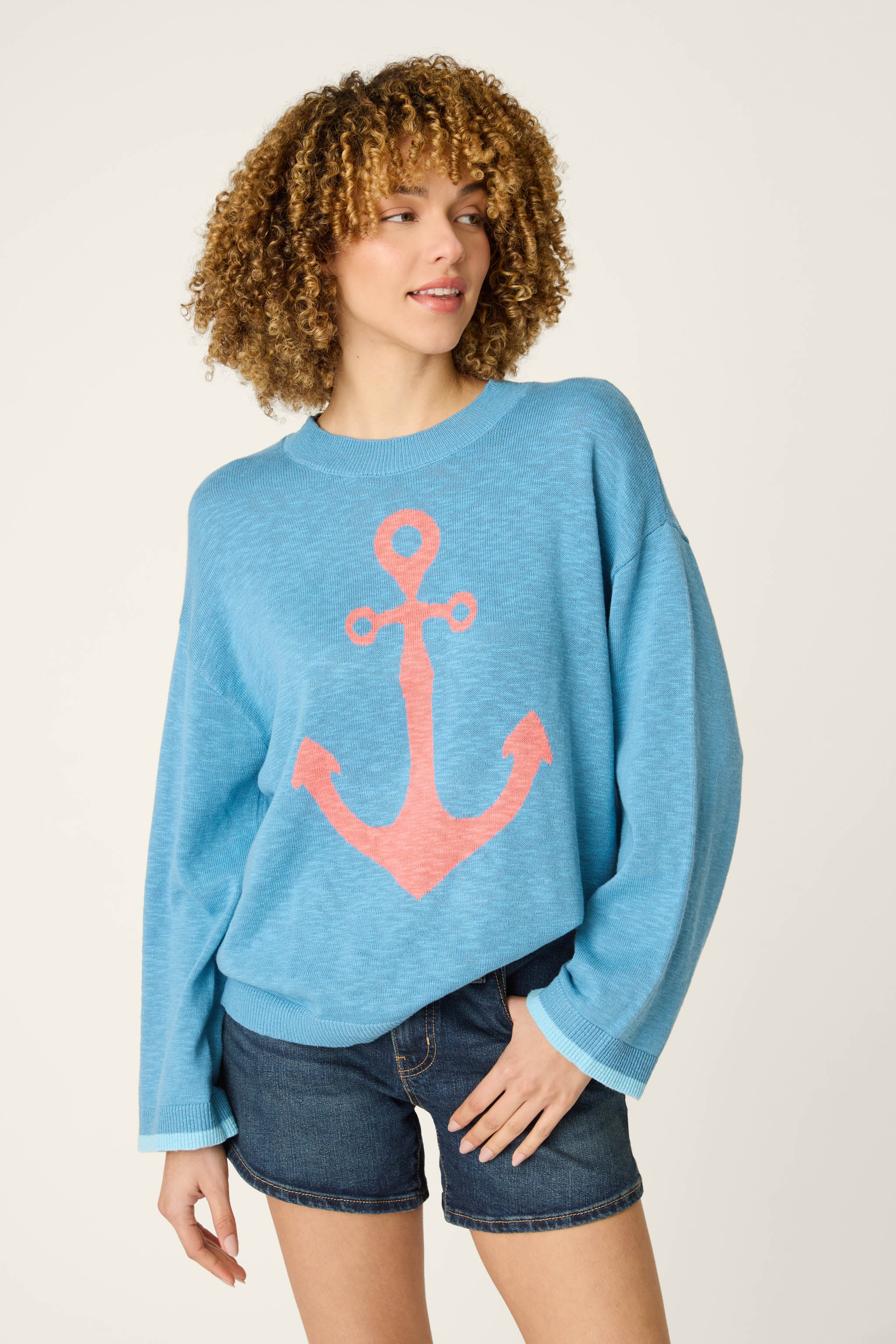 Meet Me By The Sea Anchor Down Sweater - Image 3