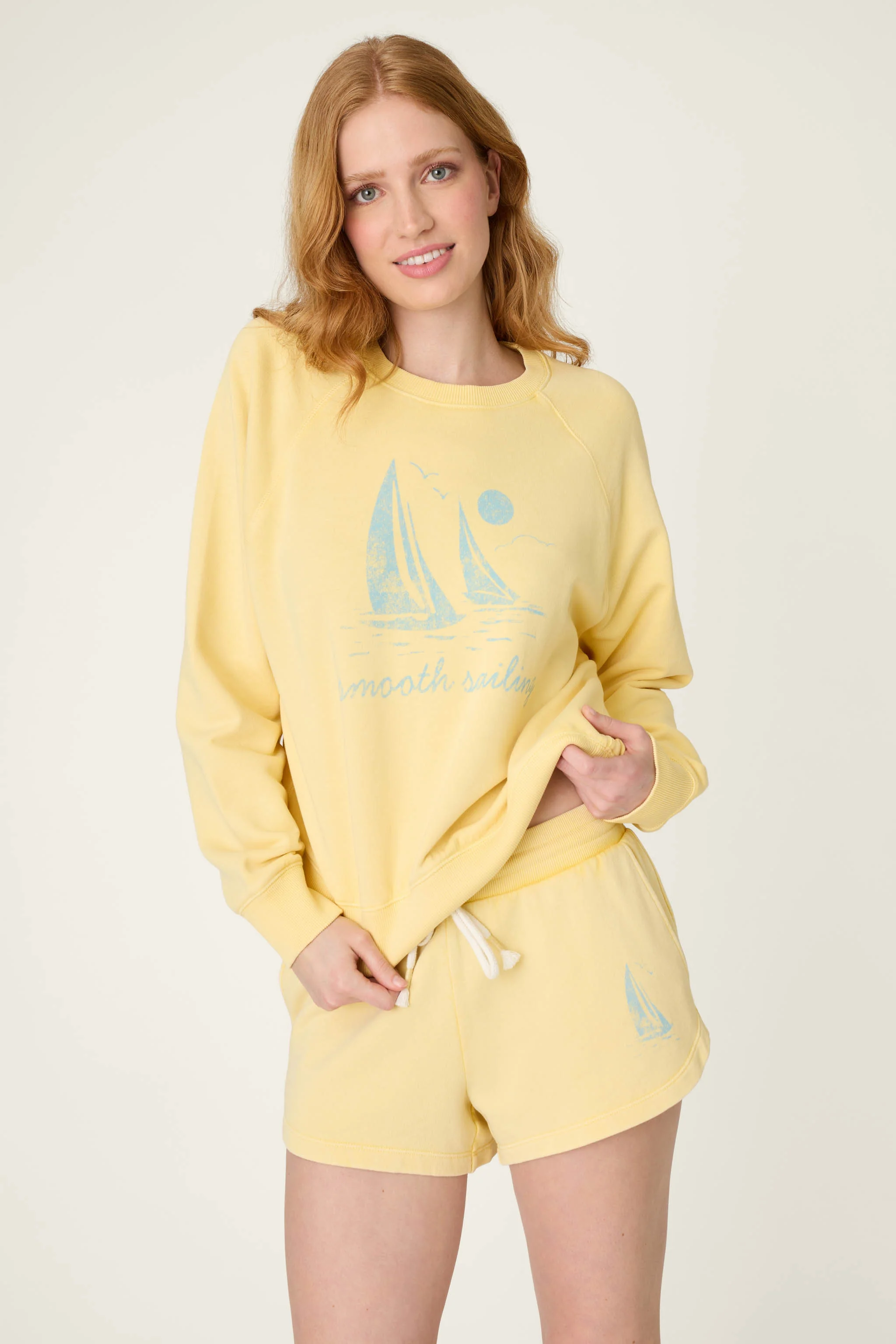 Meet Me By The Sea Smooth Sailing Graphic Print Sweater